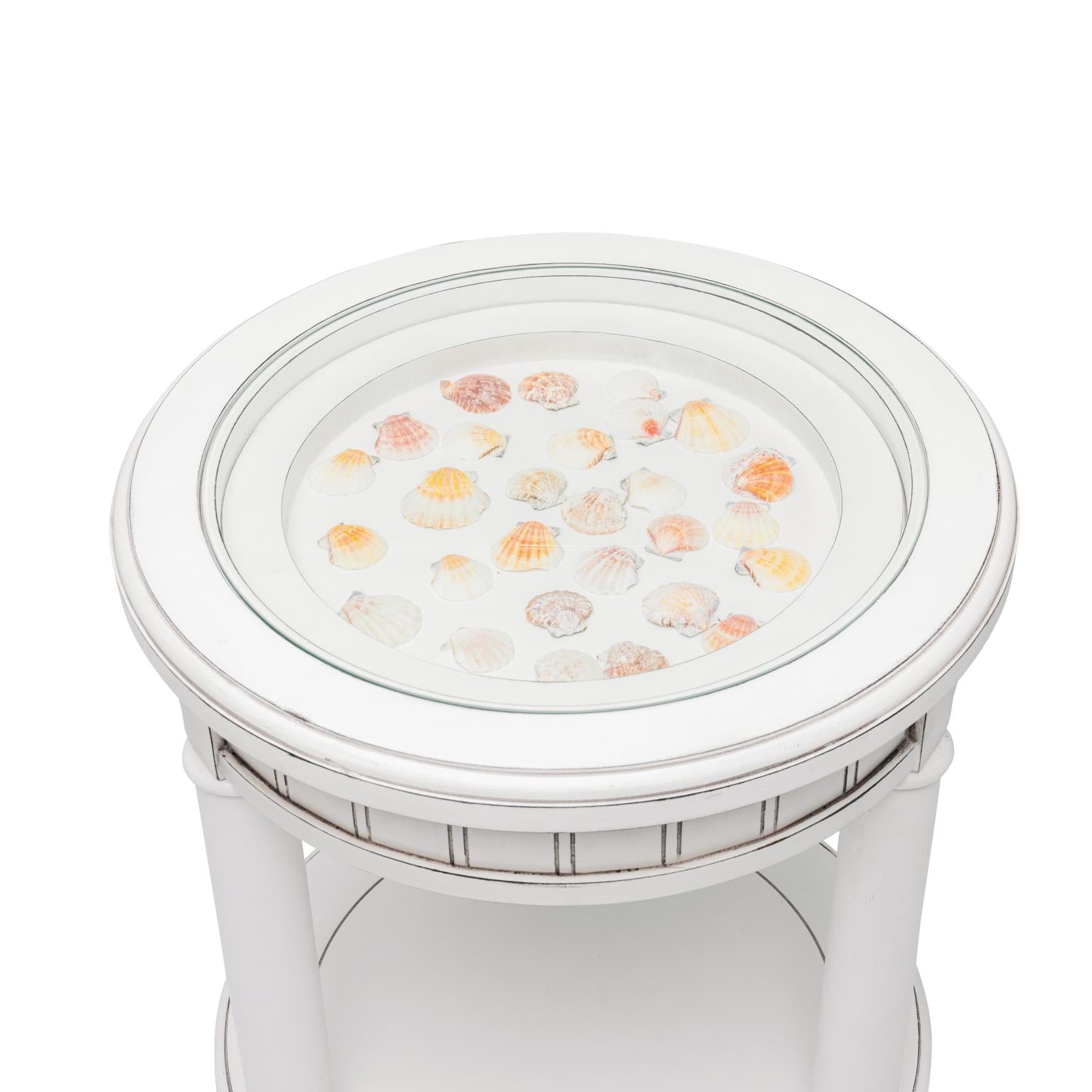 Monaco Round End Table Blanc Finish