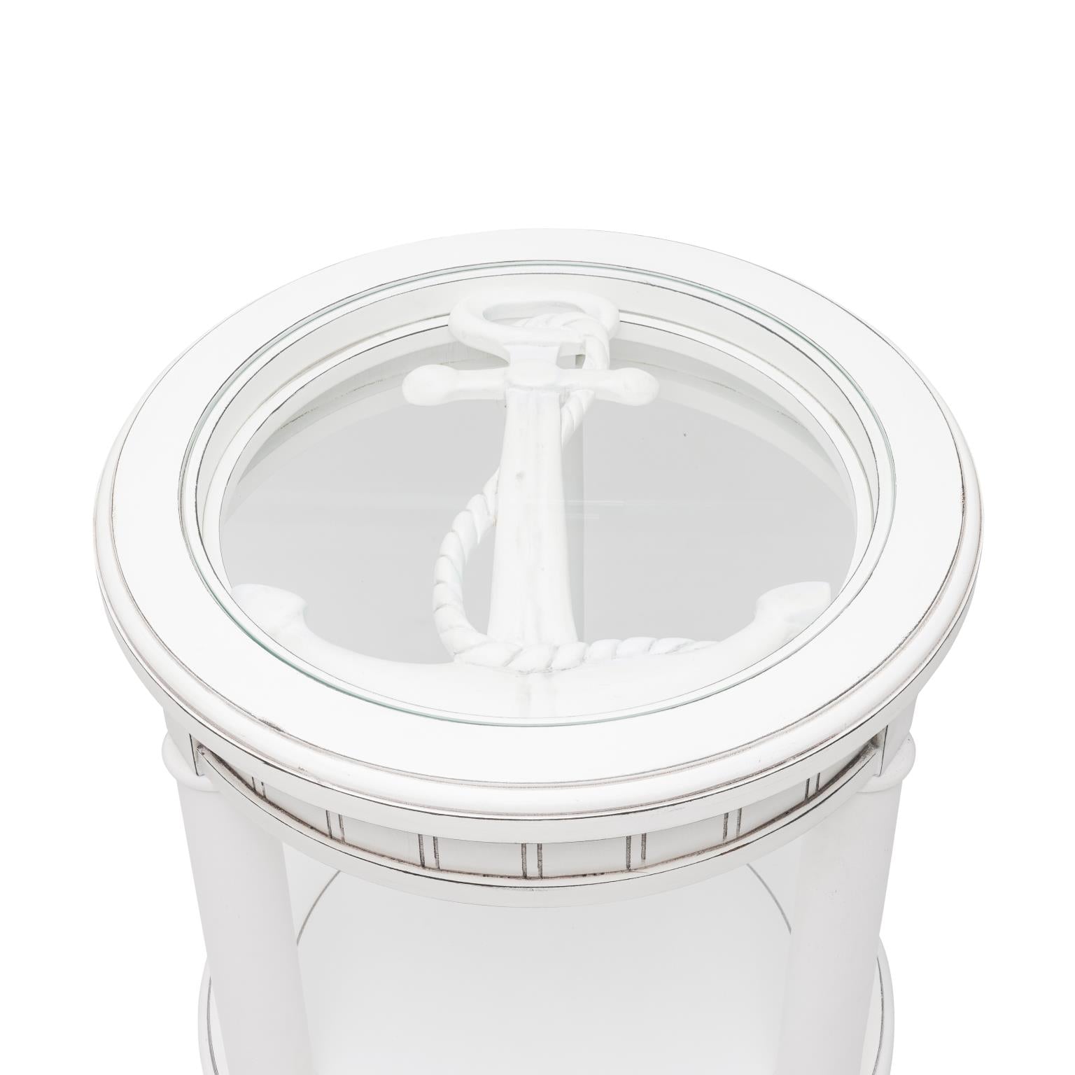 Monaco Round End Table Blanc Finish