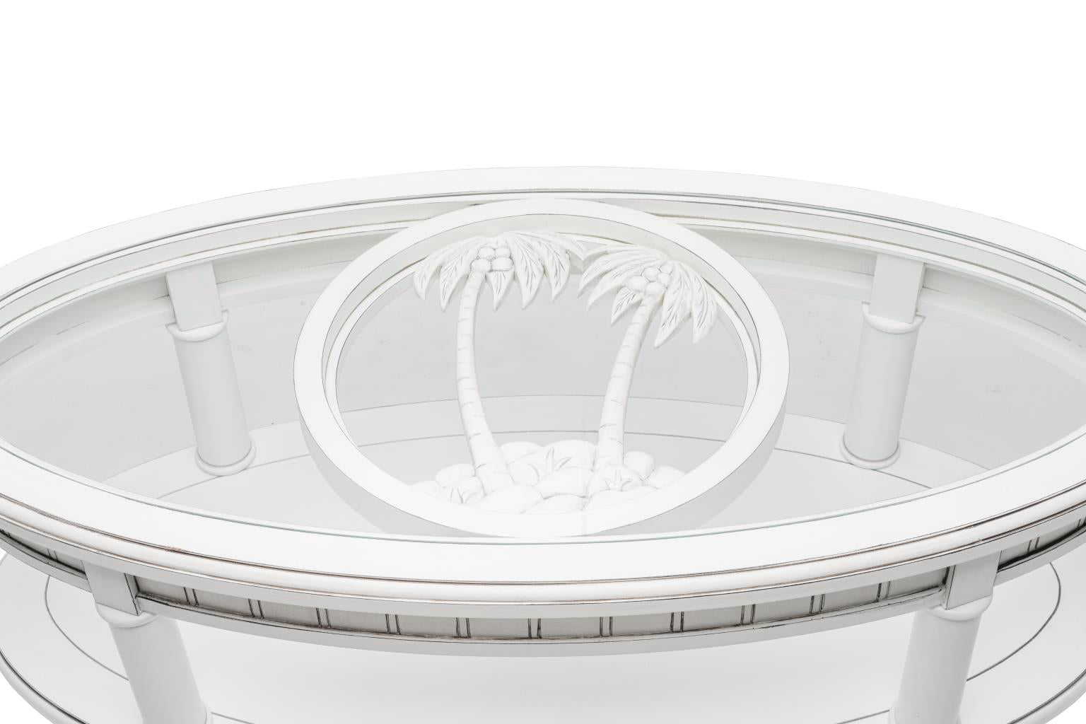 Monaco Oval Coffee Table Blanc Finish
