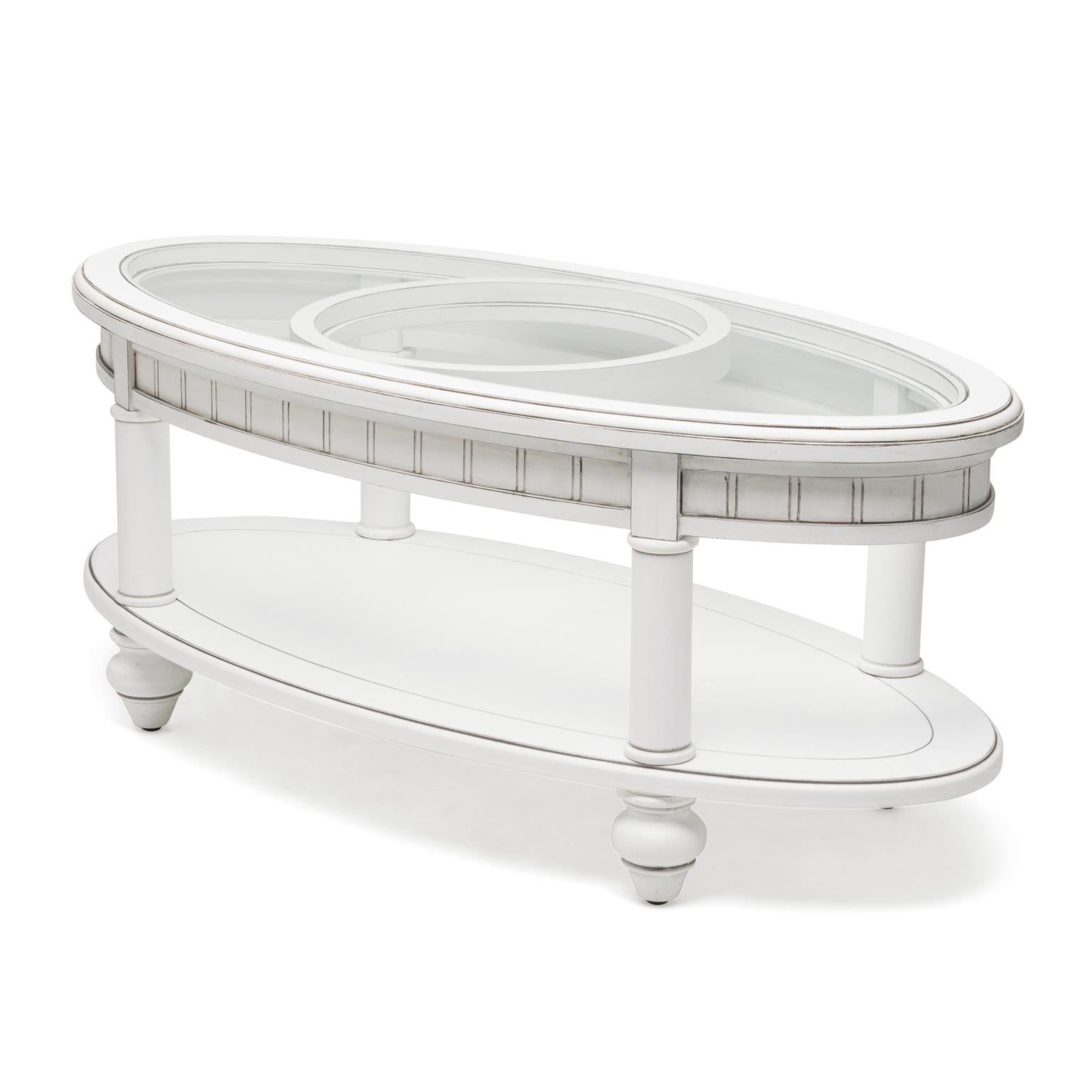 Monaco Oval Coffee Table Blanc Finish