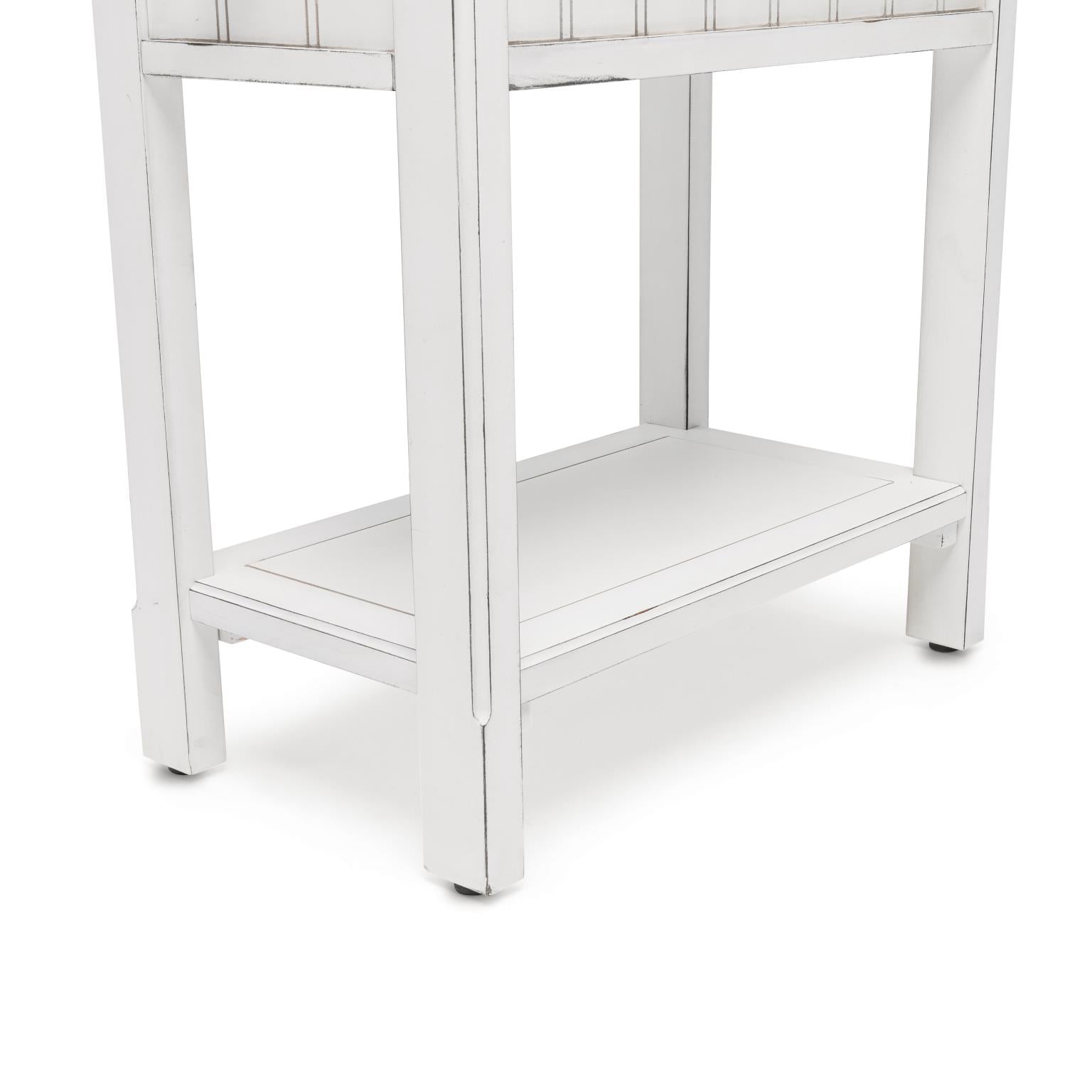 Monaco Chairside Table Blanc Finish
