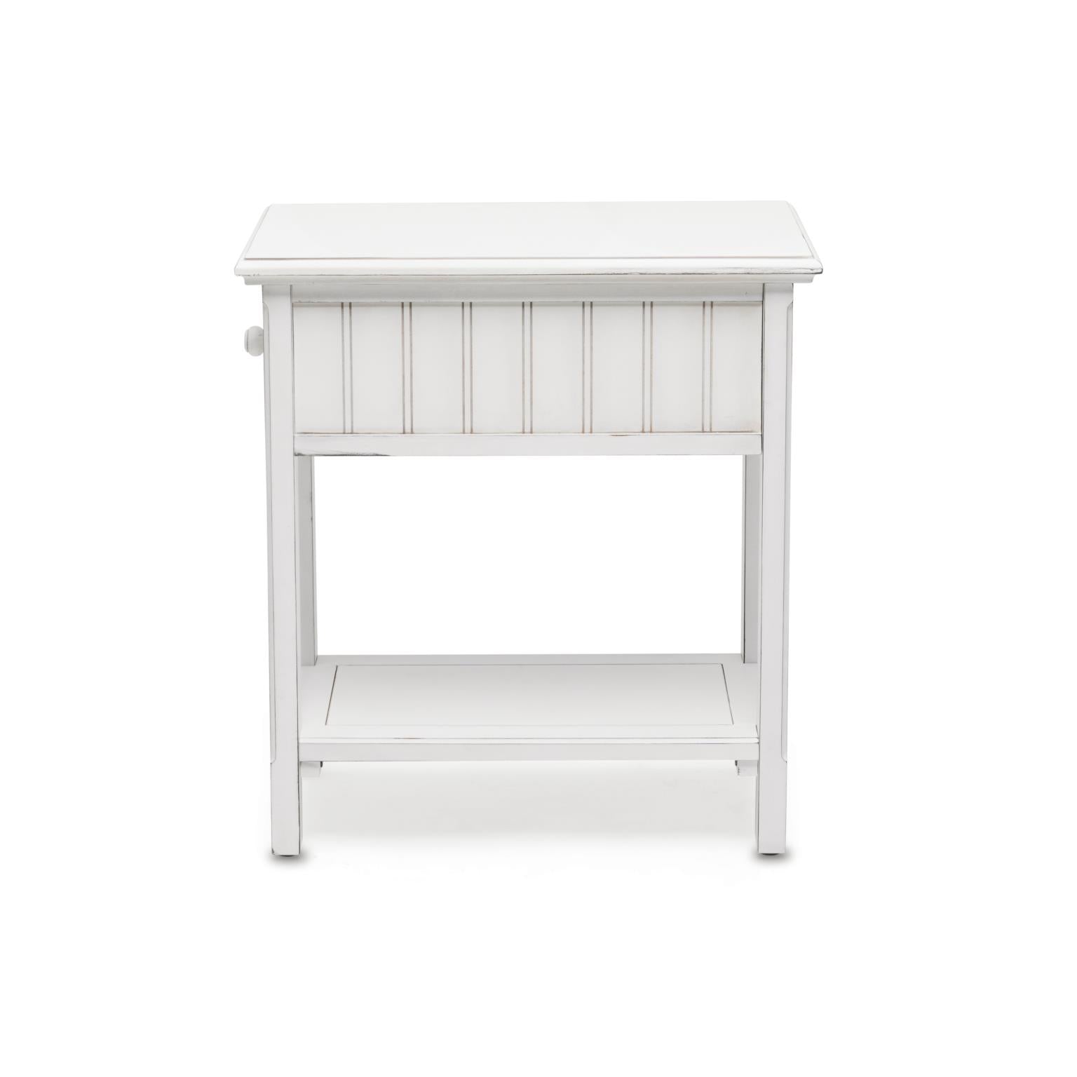 Monaco Chairside Table Blanc Finish