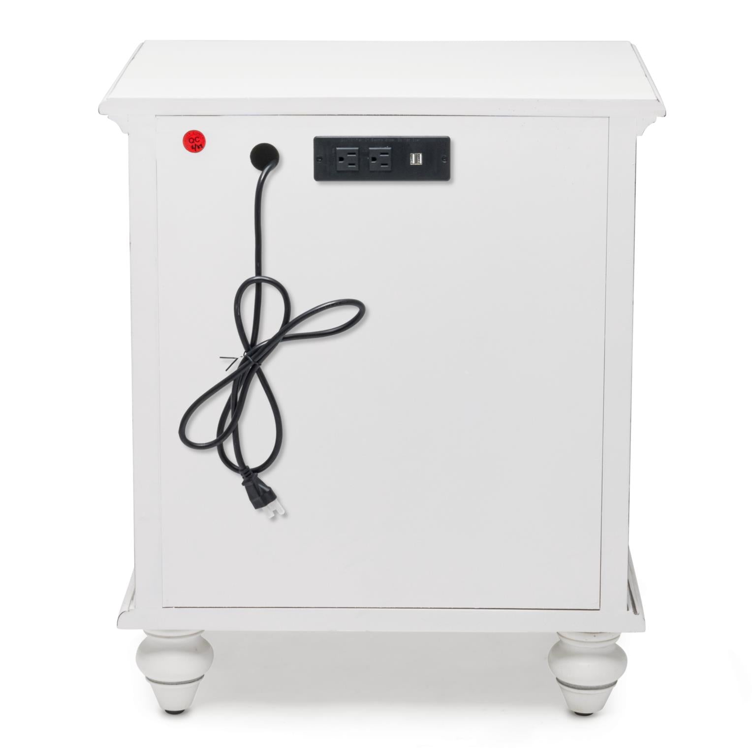 Monaco 2 Drawer Nightstand Blanc Finish w/ Power