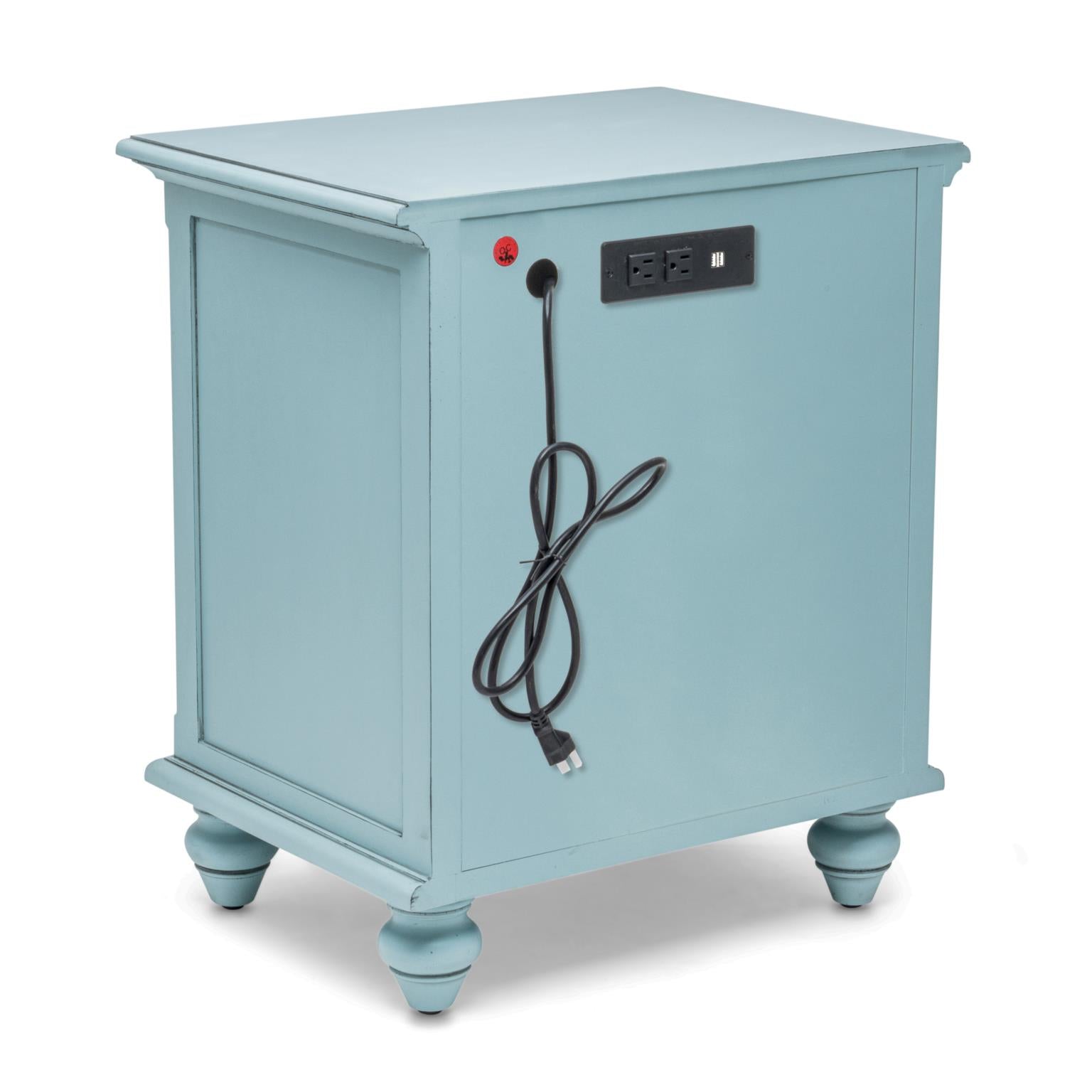 Monaco 2 Drawer Nightstand Bleu Finish w/ Power