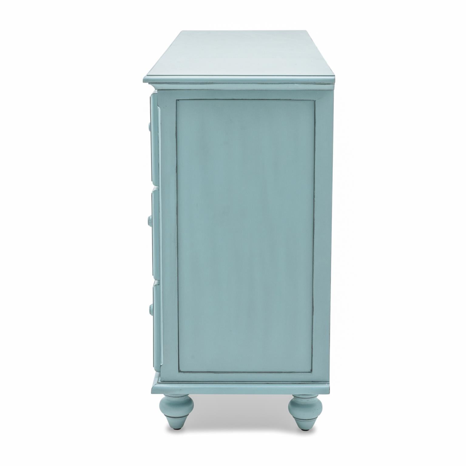 Monaco 7 Drawer Dresser Bleu Finish