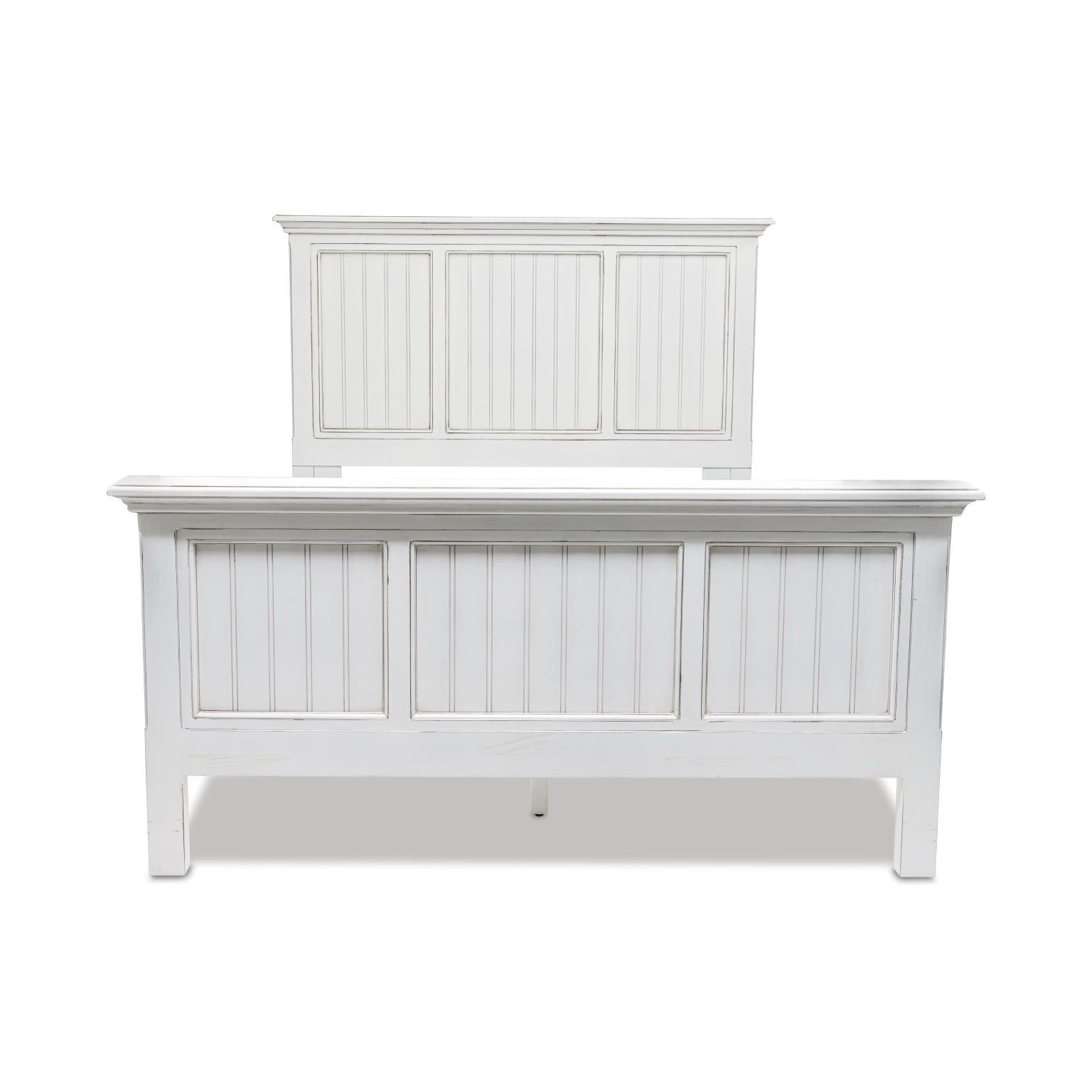 Monaco queen complete bed, blanc finish