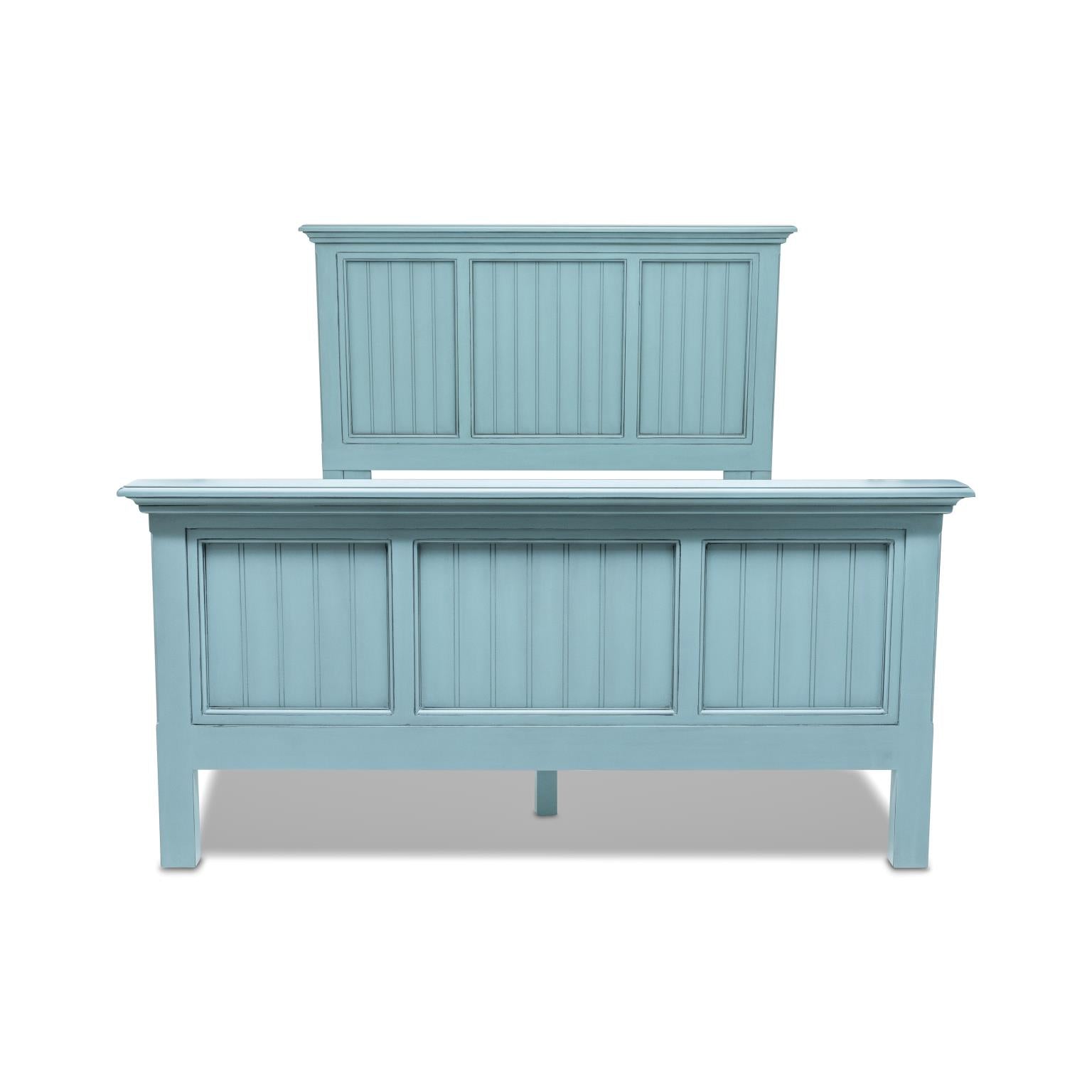 Monaco queen complete bed, bleu finish