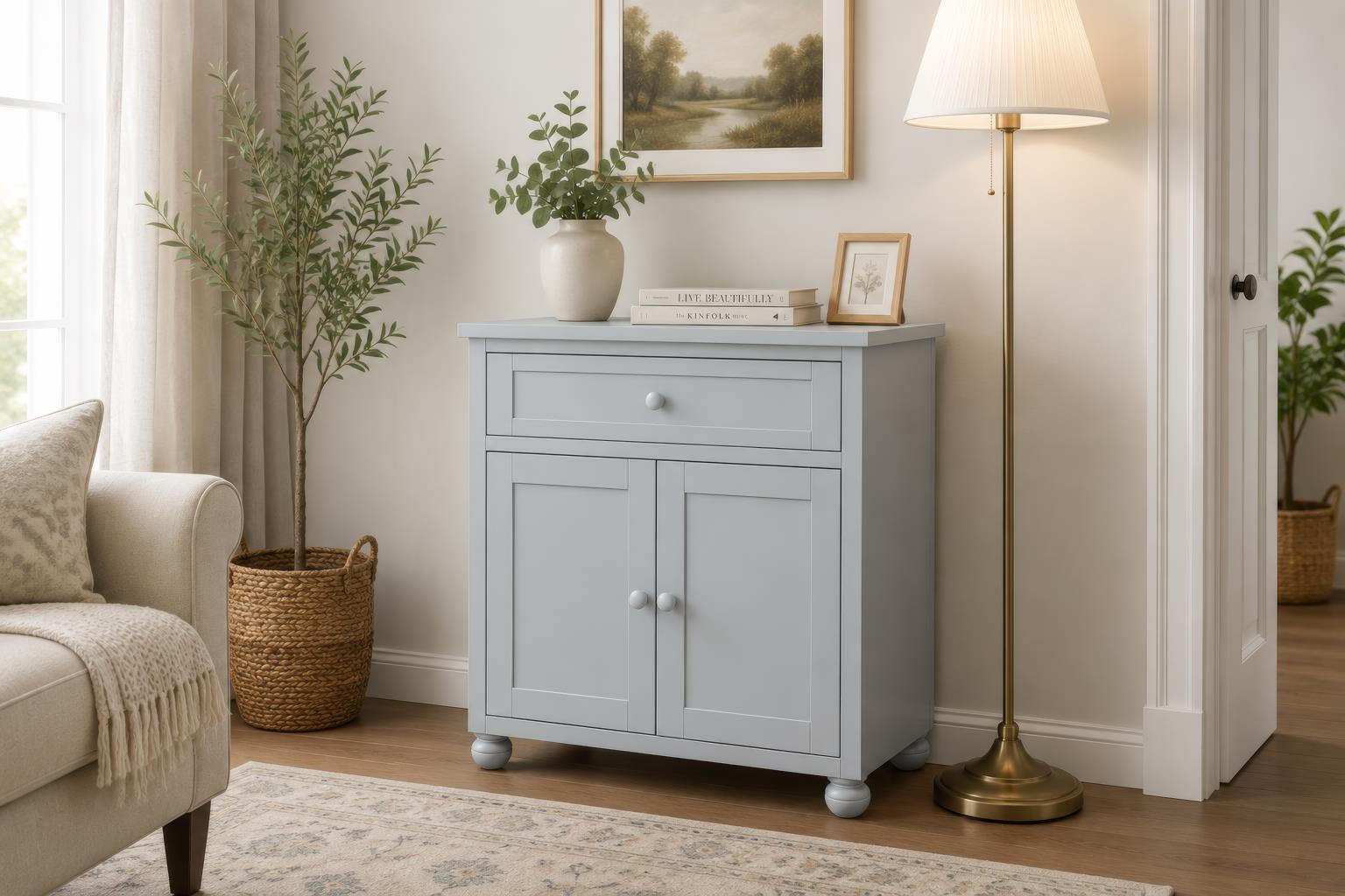 Beachfront Cabinet (1 Dr / 2 Door) (Blanche Blue)