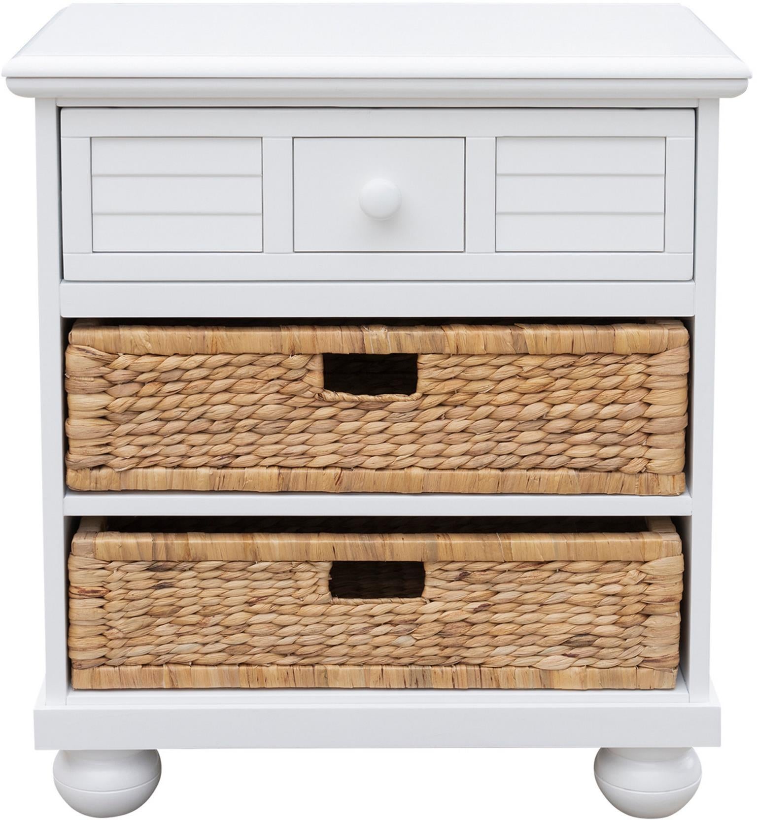 Beachfront Basket Nightstand (White)