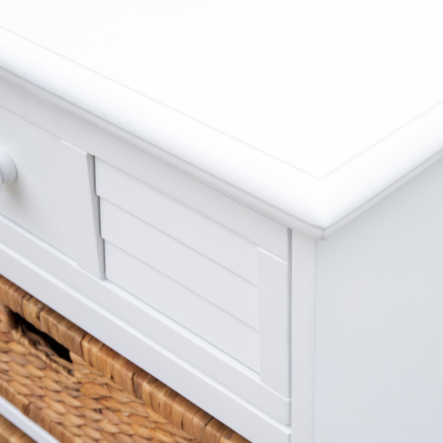 Beachfront Basket Nightstand (White)