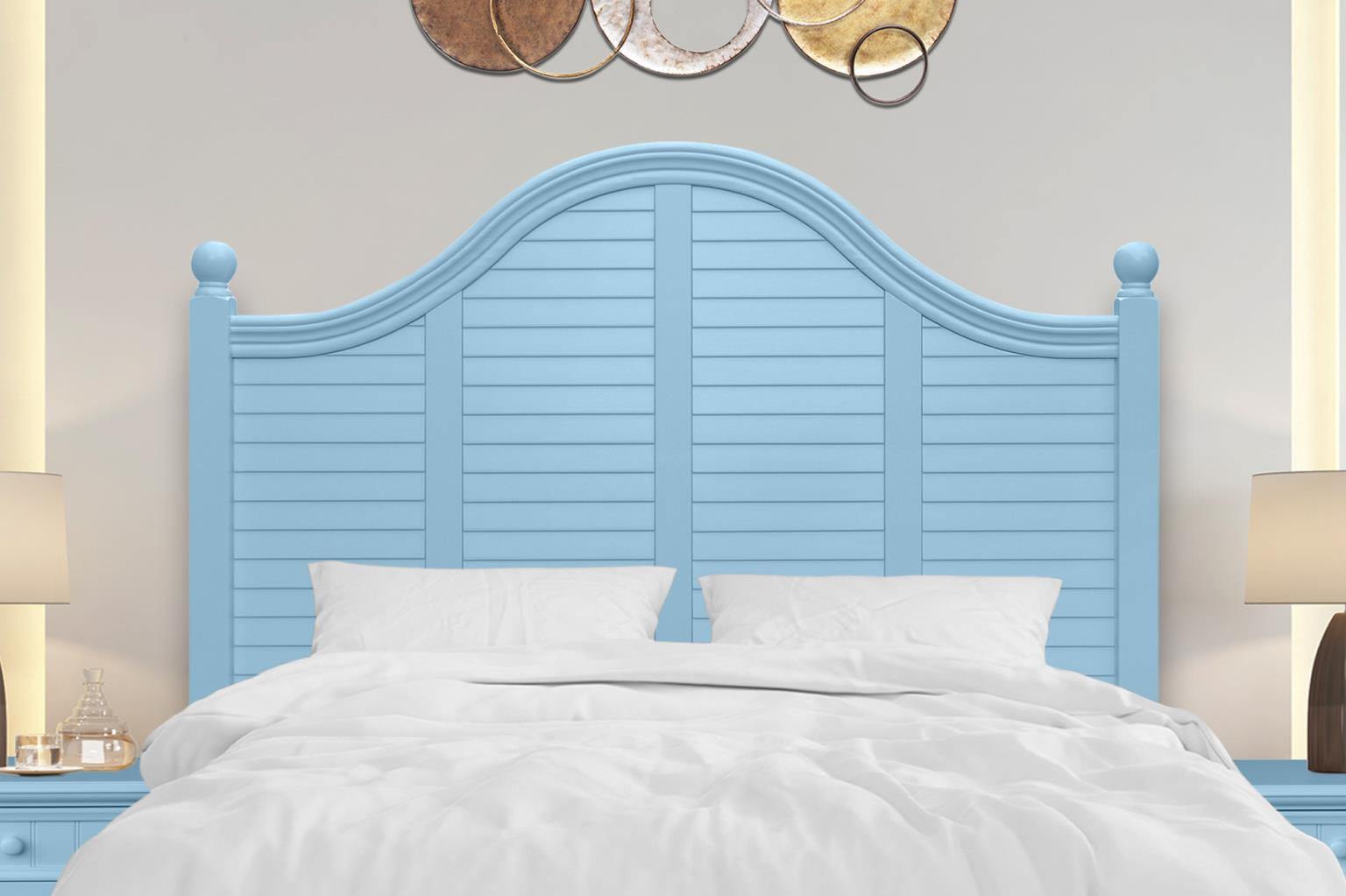 Plantation Queen Headboard (Ocean Blue)