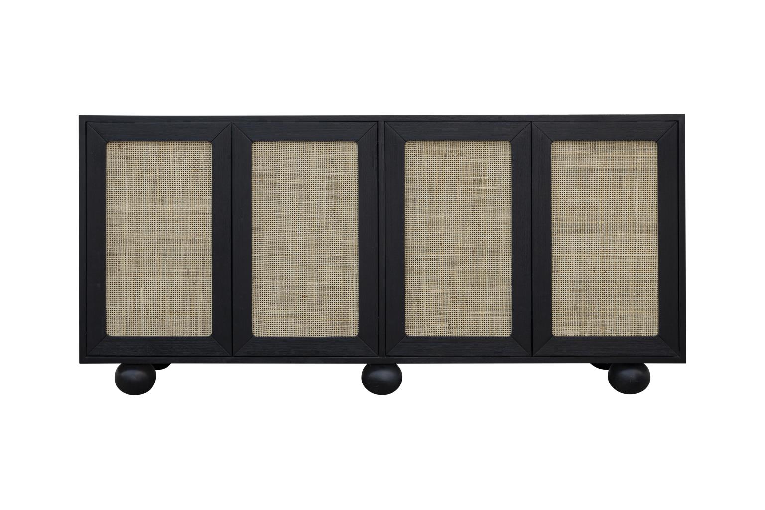 Brookings 4 Door Terrace Bay Cane Cabinet