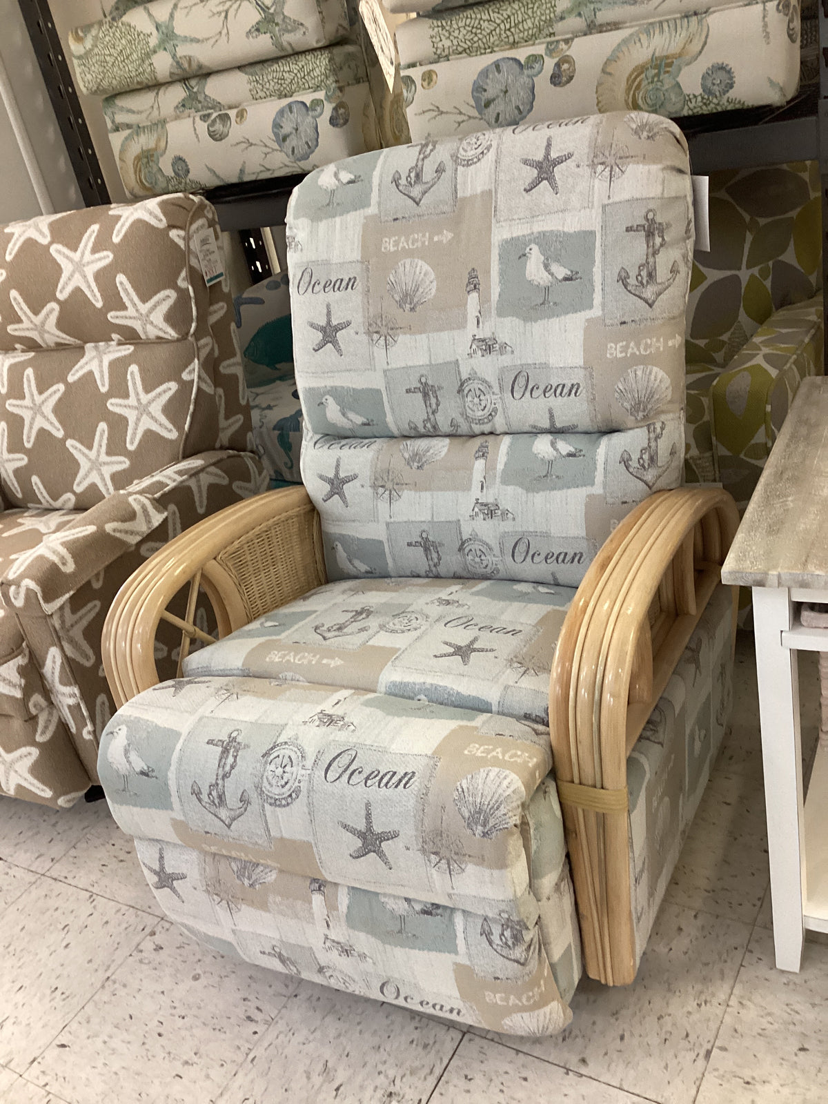 Custom Stanley Rocker Recliner - Manual/Rattan Arm - Atlantic Fine Furniture Melbourne FL