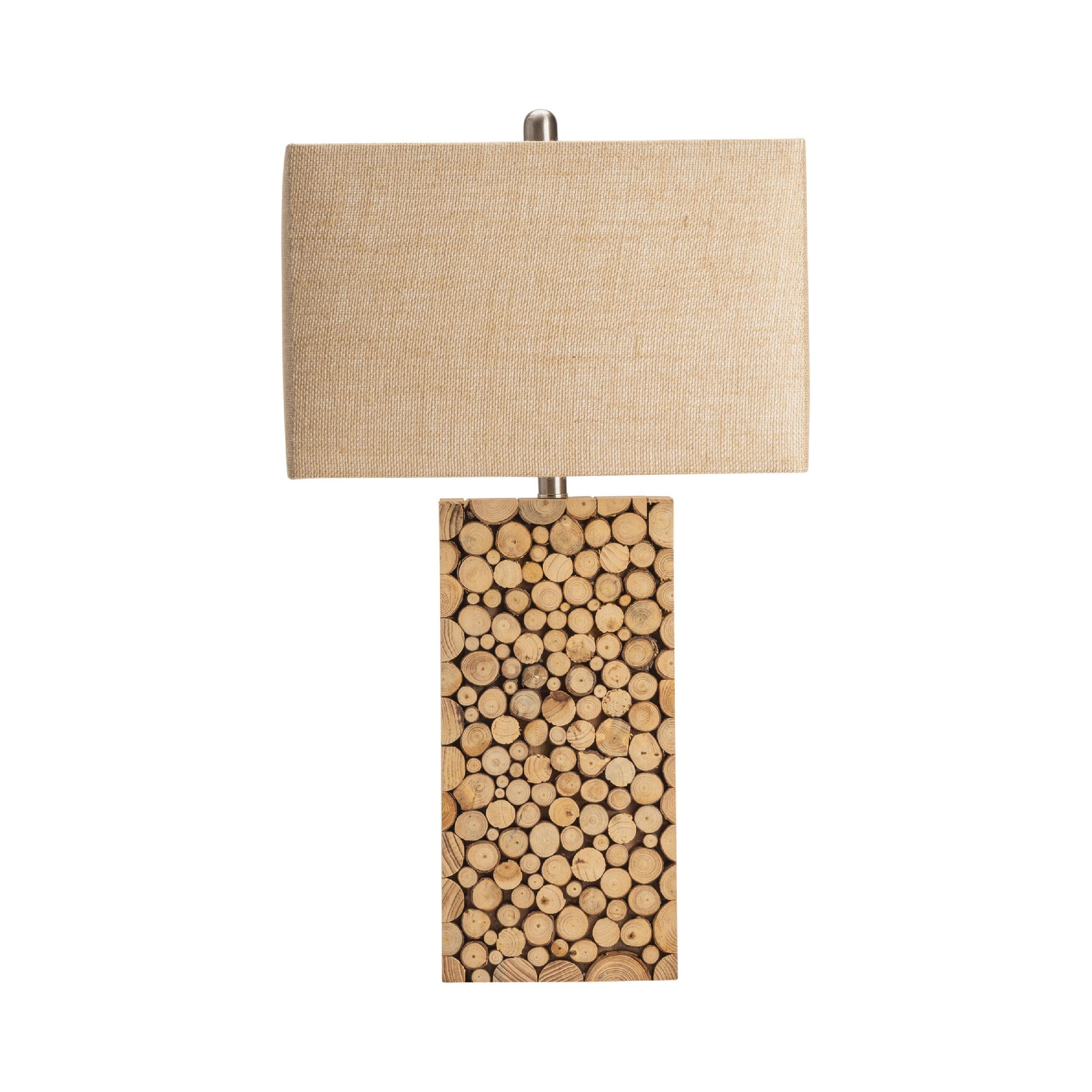 Stacked Wood Table Lamp