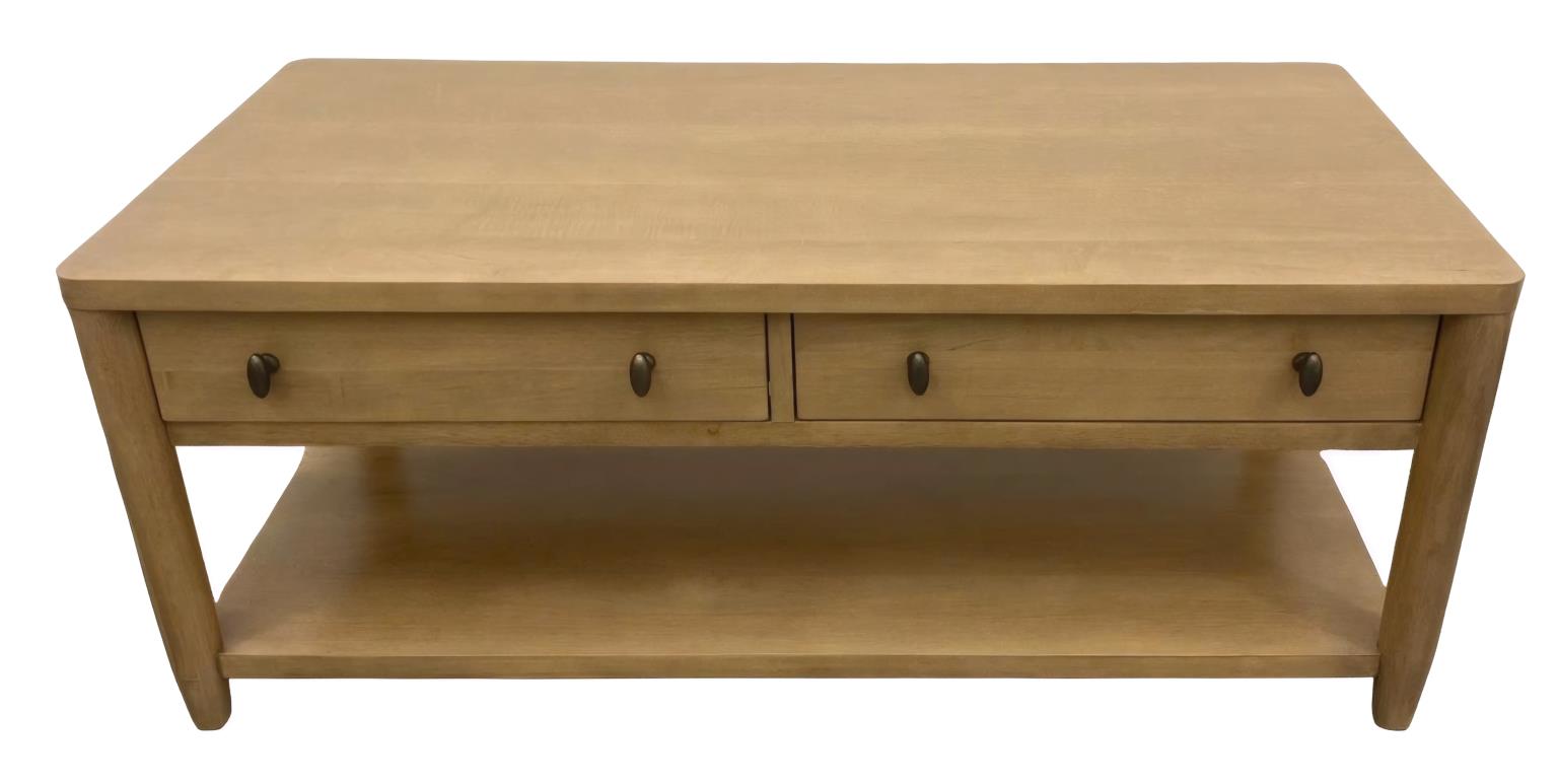 Chatham Cocktail Table w/ Casters. Warm Maple Finish