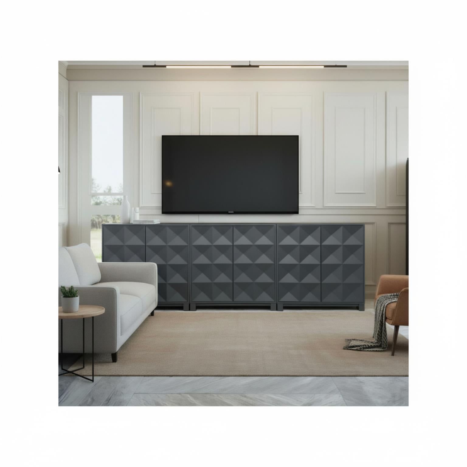 Chelsea 2-Door Bunching Credenza. Steel Blue finish
