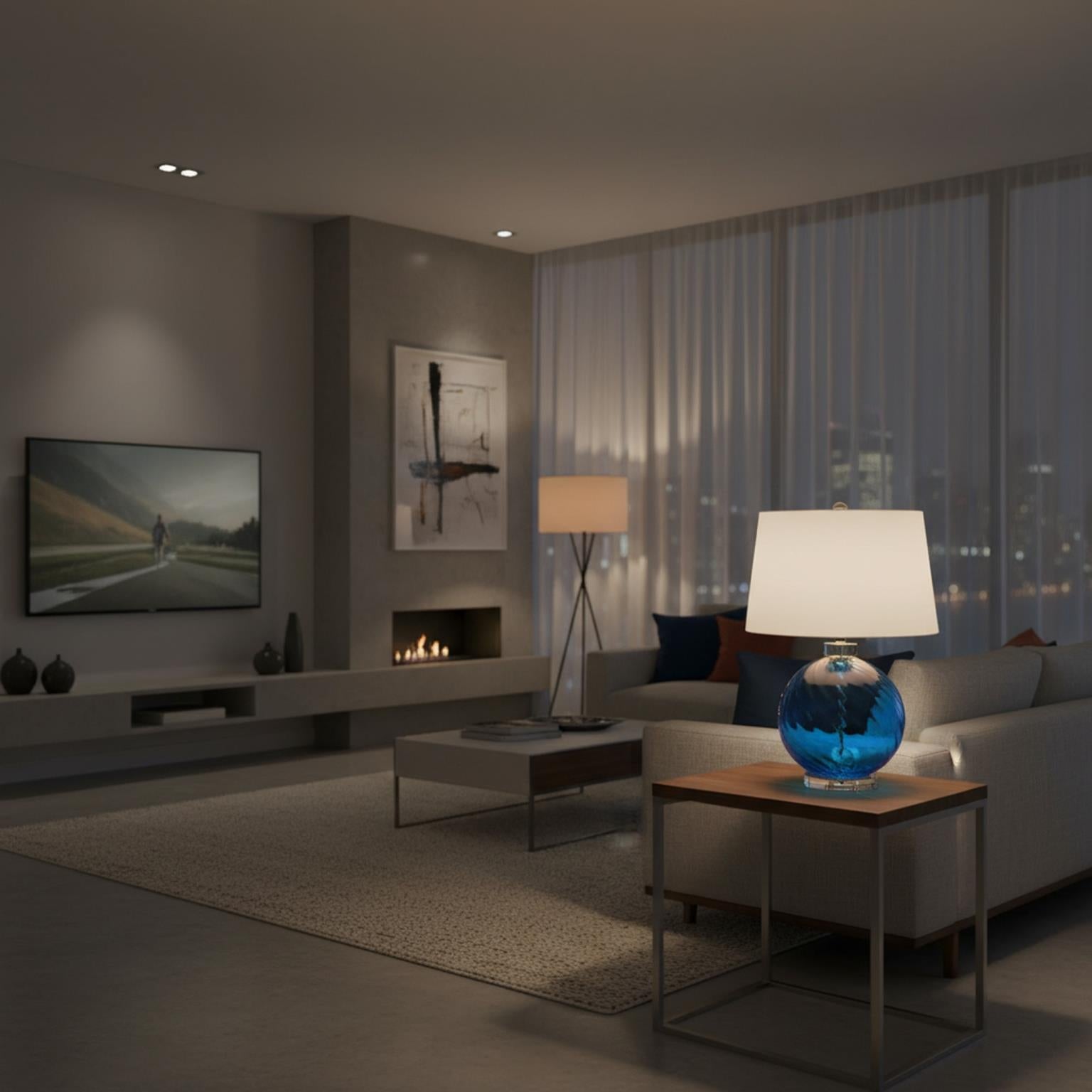 Clarity, 28" Cobalt Blue Glass Table Lamp, sold as 1 pack
