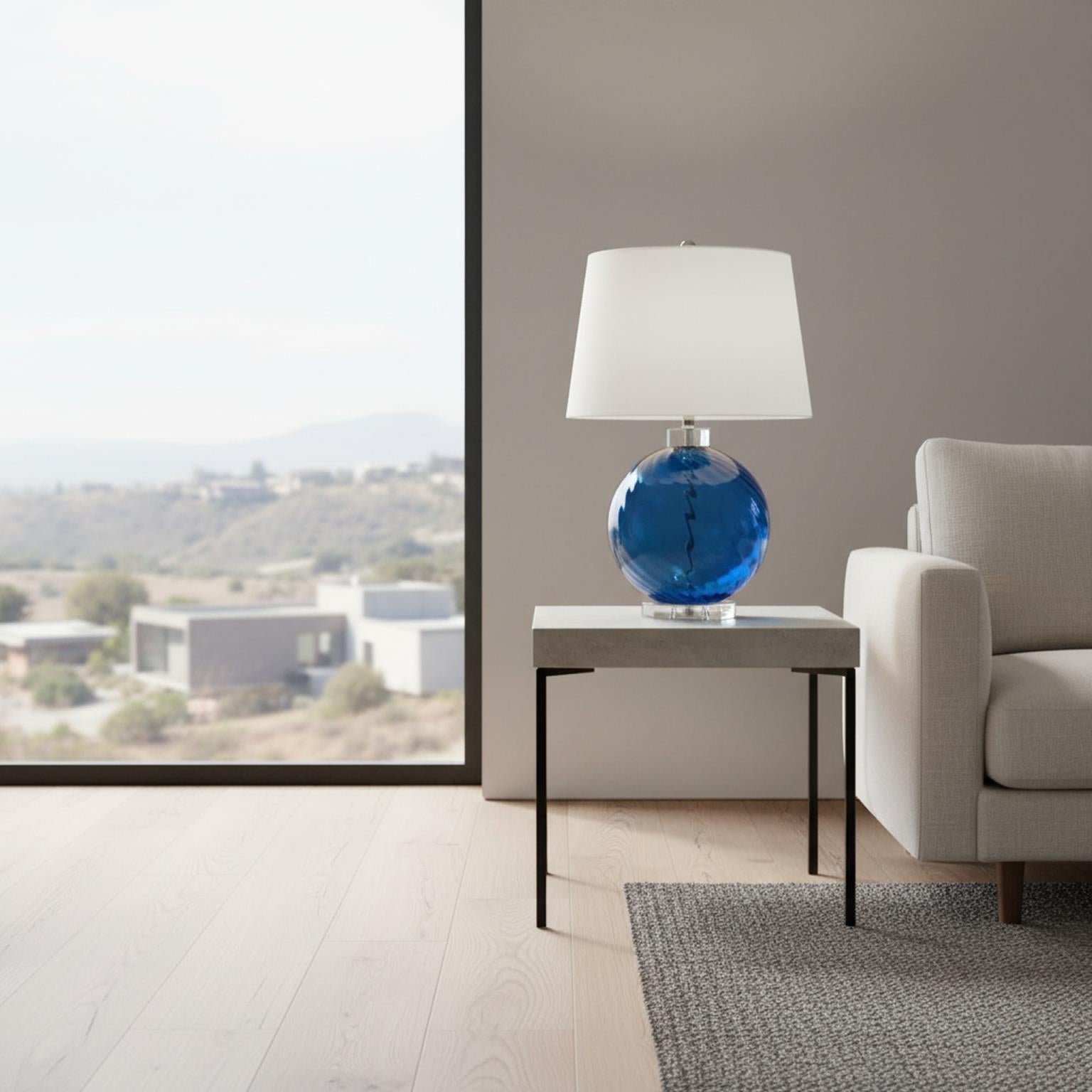 Clarity, 28" Cobalt Blue Glass Table Lamp, sold as 1 pack