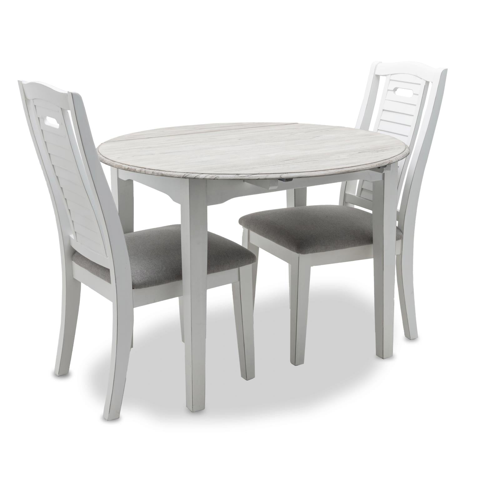 Islamorada Drop Leaf Dining Table. Dapple Grey Finish