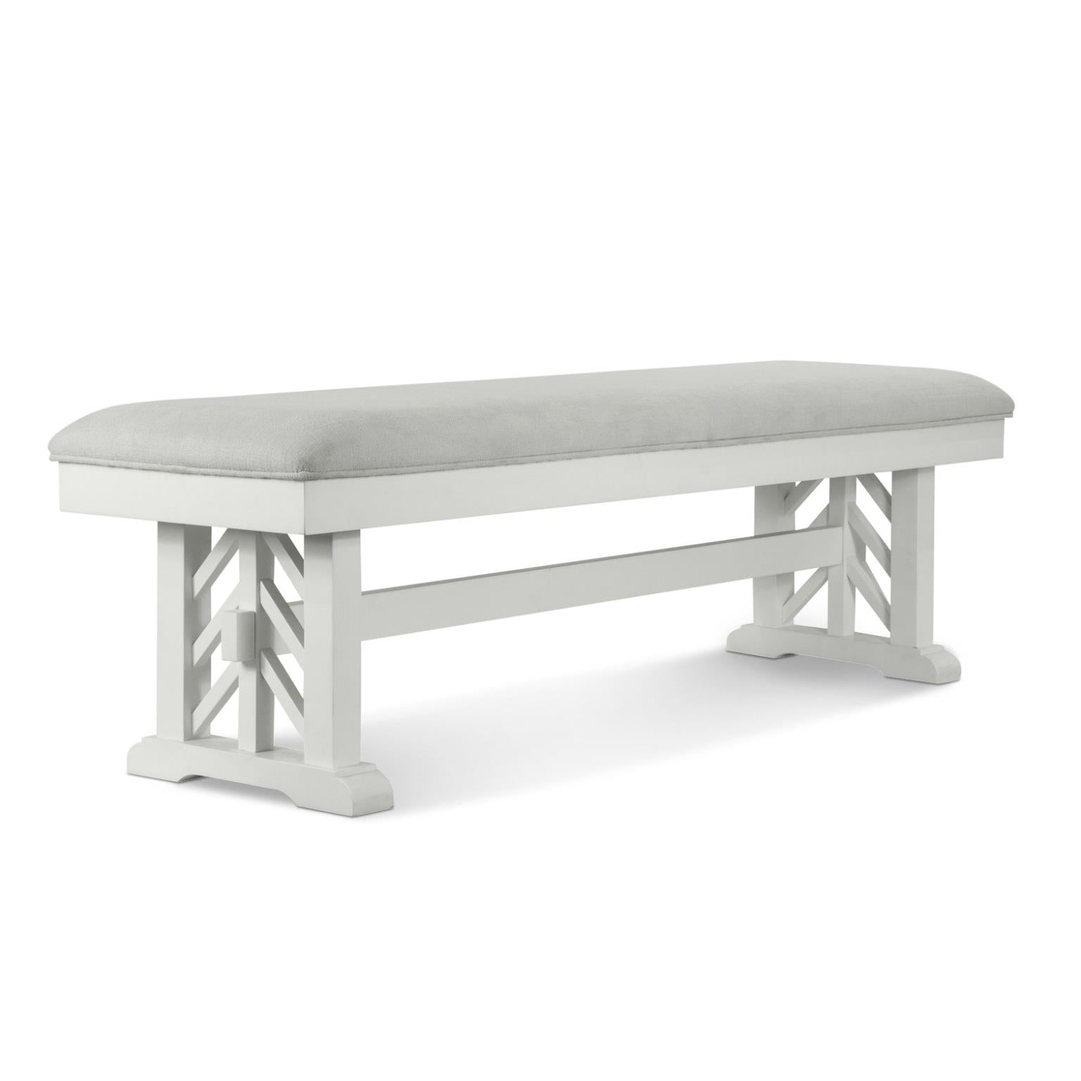Miramar Bench (62"). Sand and Stark White Finish