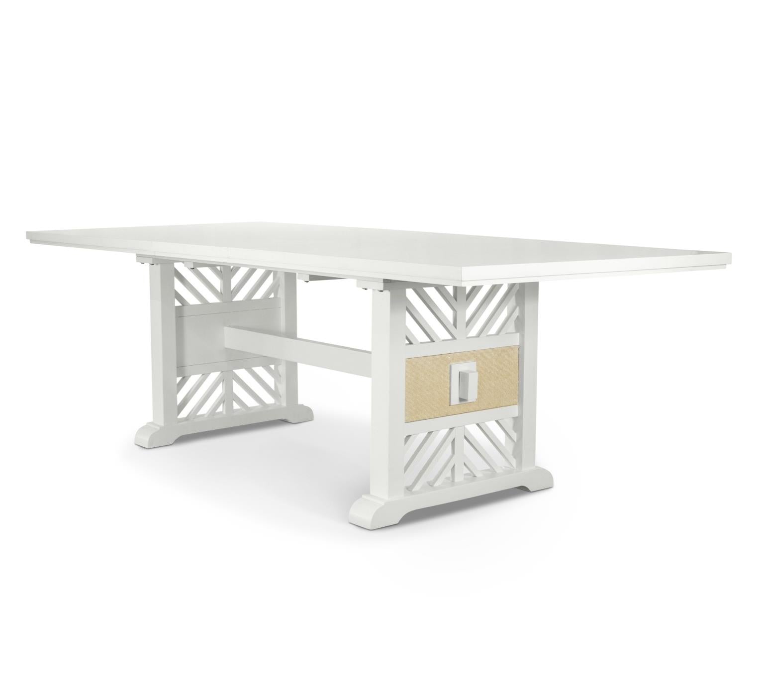 Miramar Trestle Table Base. Must order Top separately. Sand and Stark White Finish