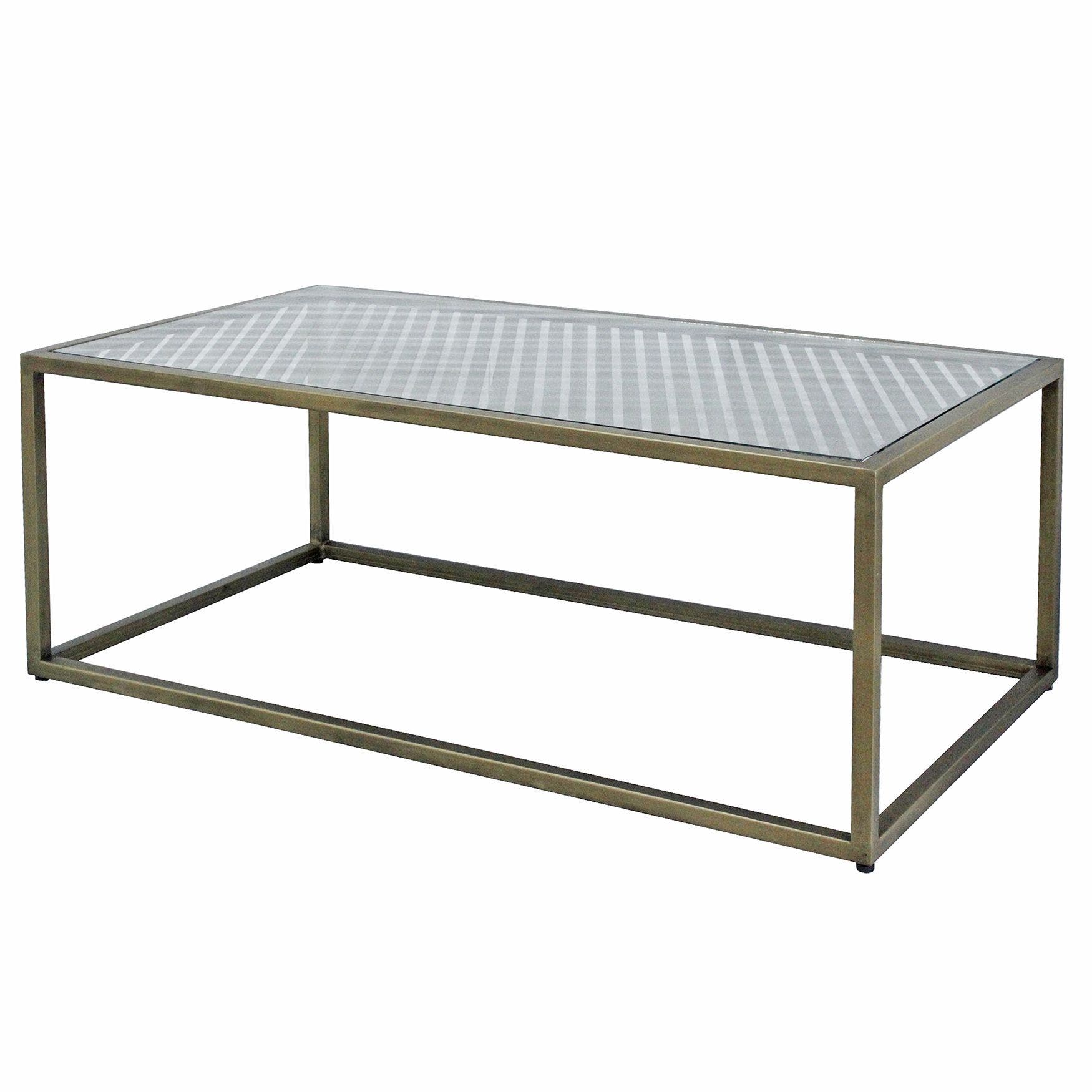 Christian Rectangular Iron & Glass Cocktail Table - Image 2