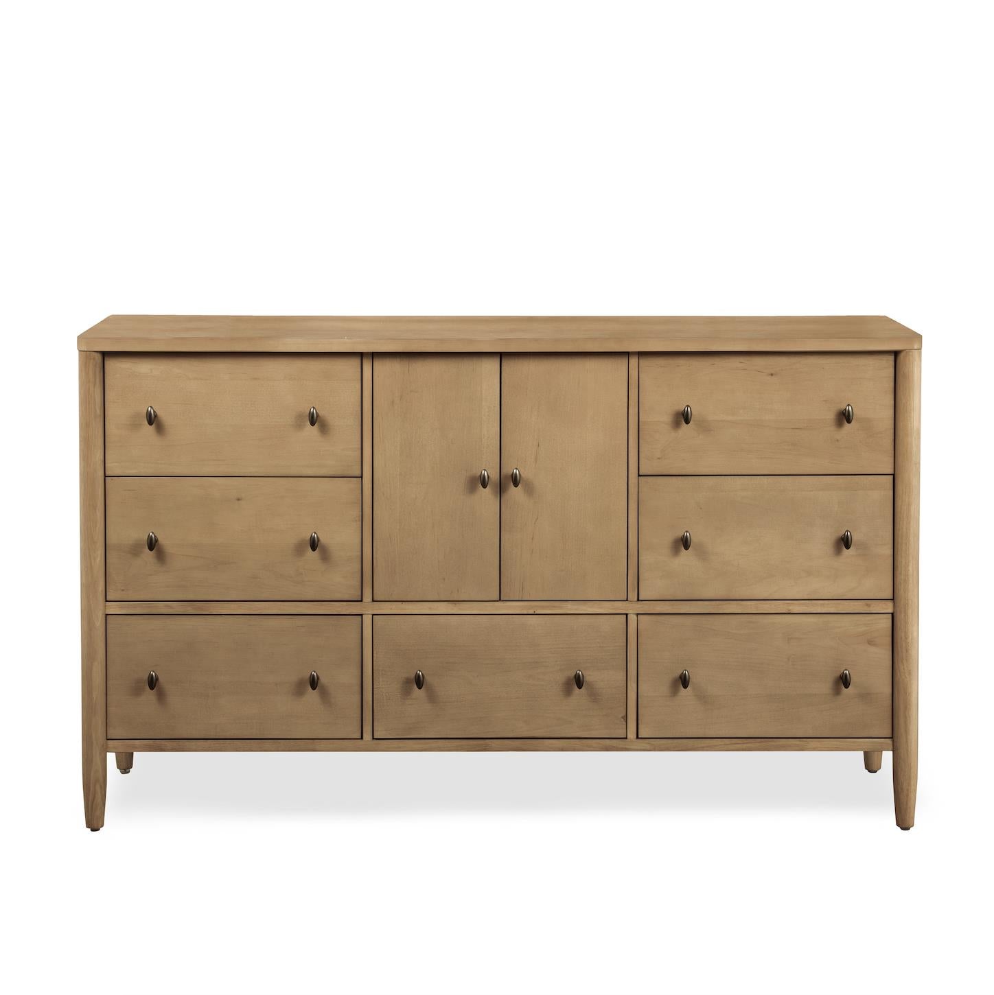 Chatham 7 Drawer / 2 Door Dresser. Warm Maple Finish