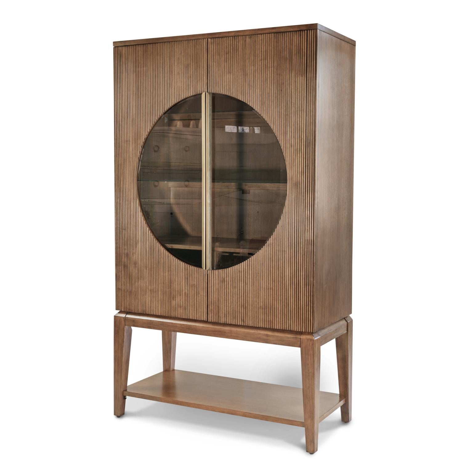 Manhattan Valley Curio. Mappa Burl and Vintage Chestnut Finish