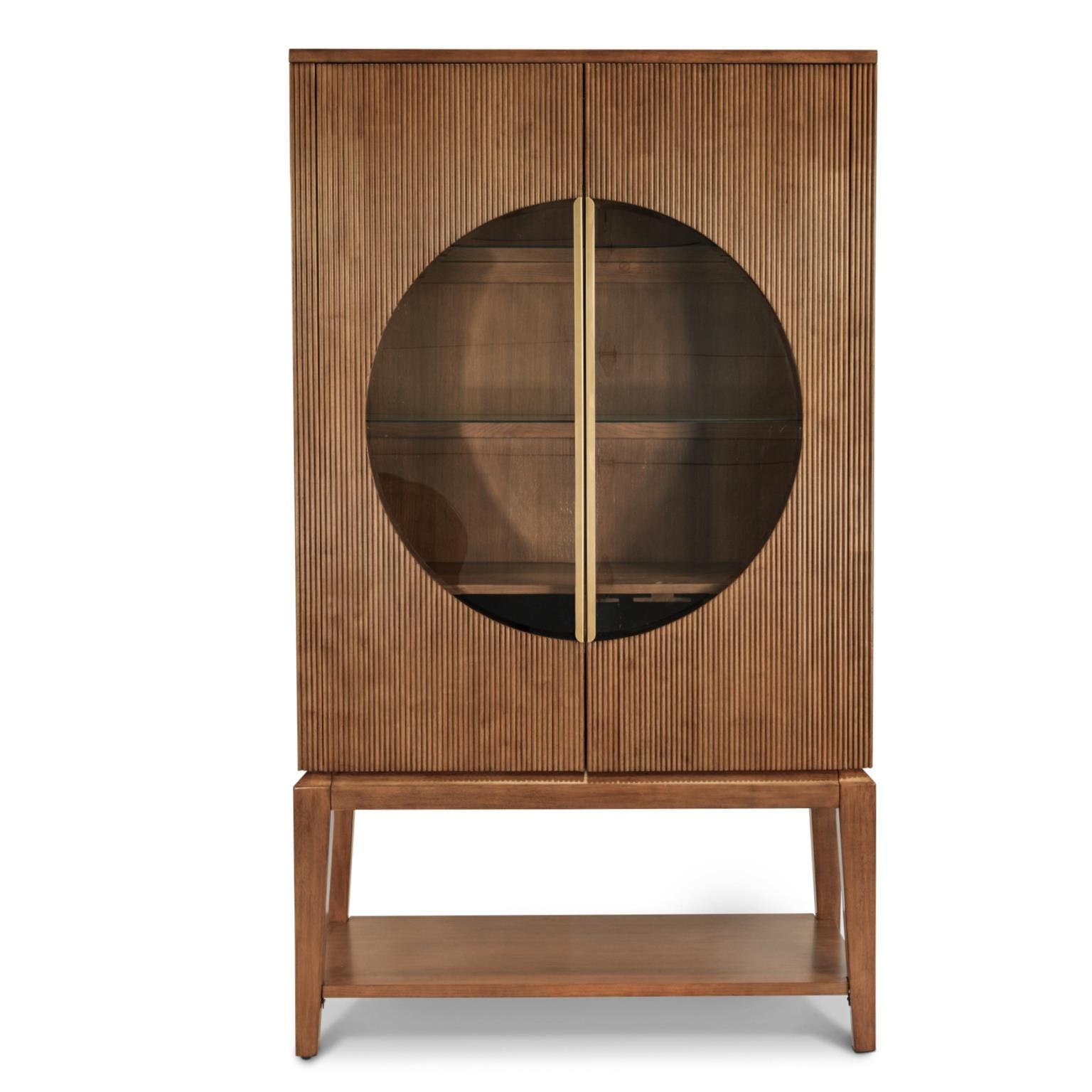 Manhattan Valley Curio. Mappa Burl and Vintage Chestnut Finish