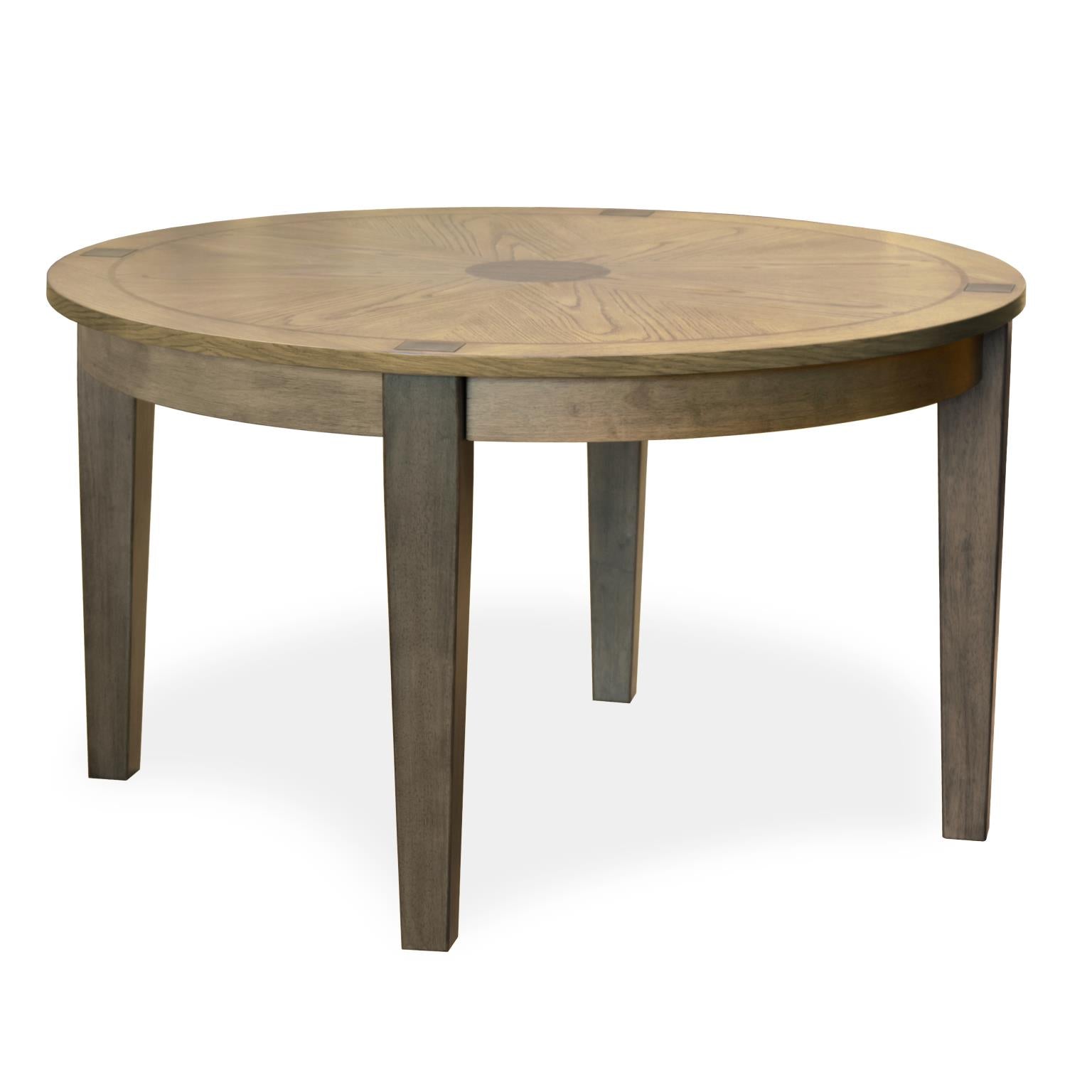 Sun Haven Round Dining Table (52"). Oak and Walnut Finish