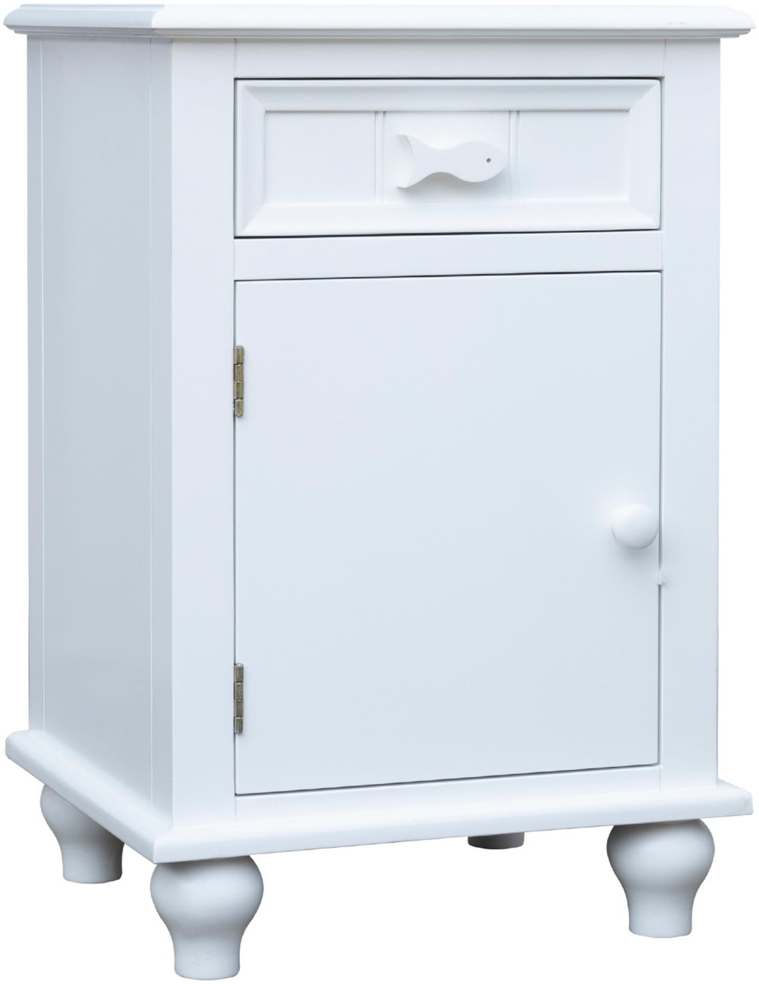Fishtails Door Nightstand (White)