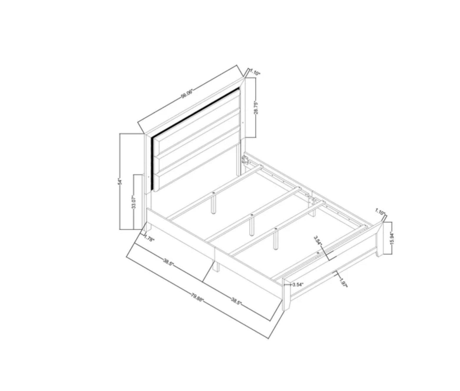 Carlos Queen Bed with LED