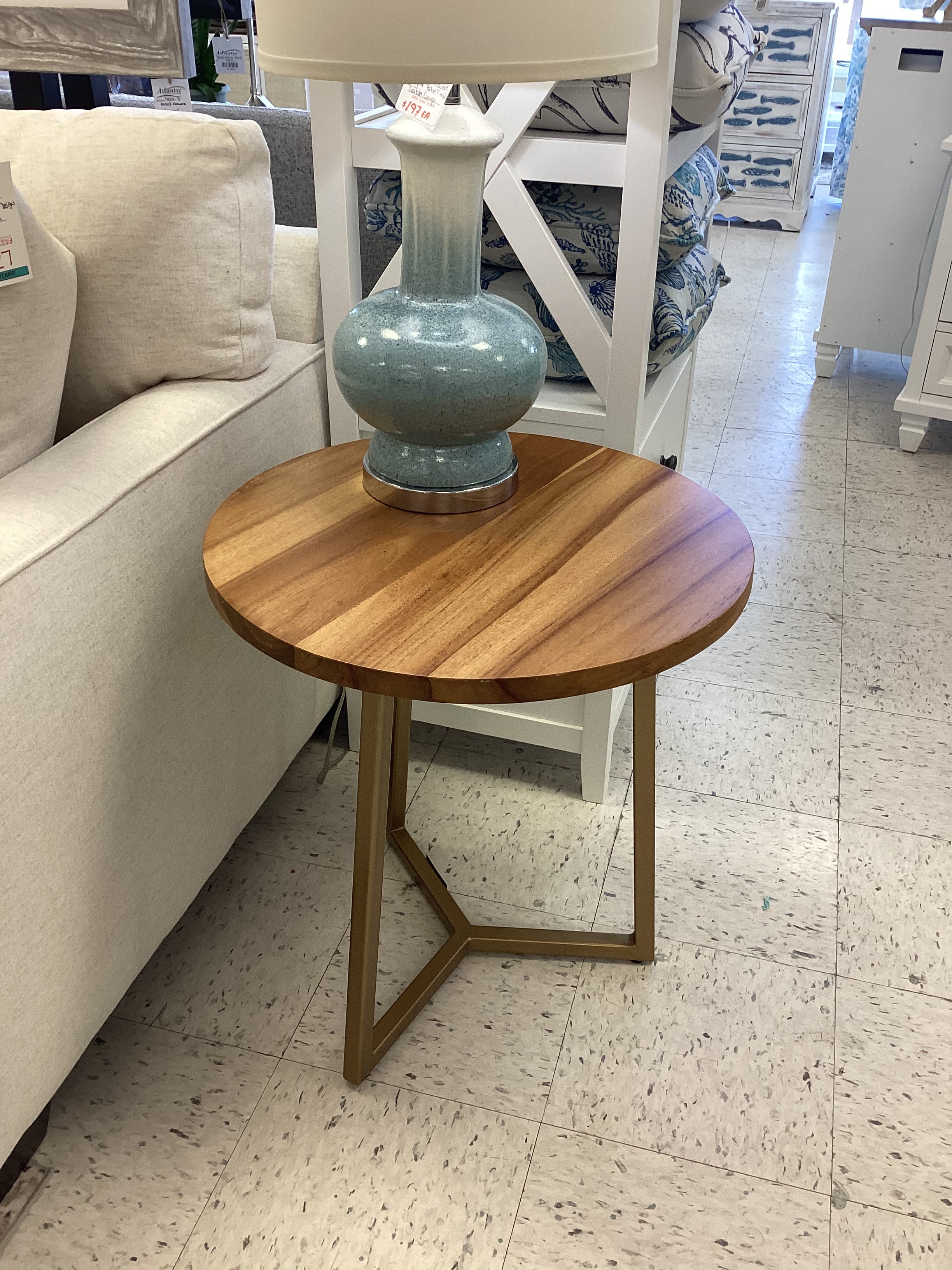 Round Wood Chairside Table