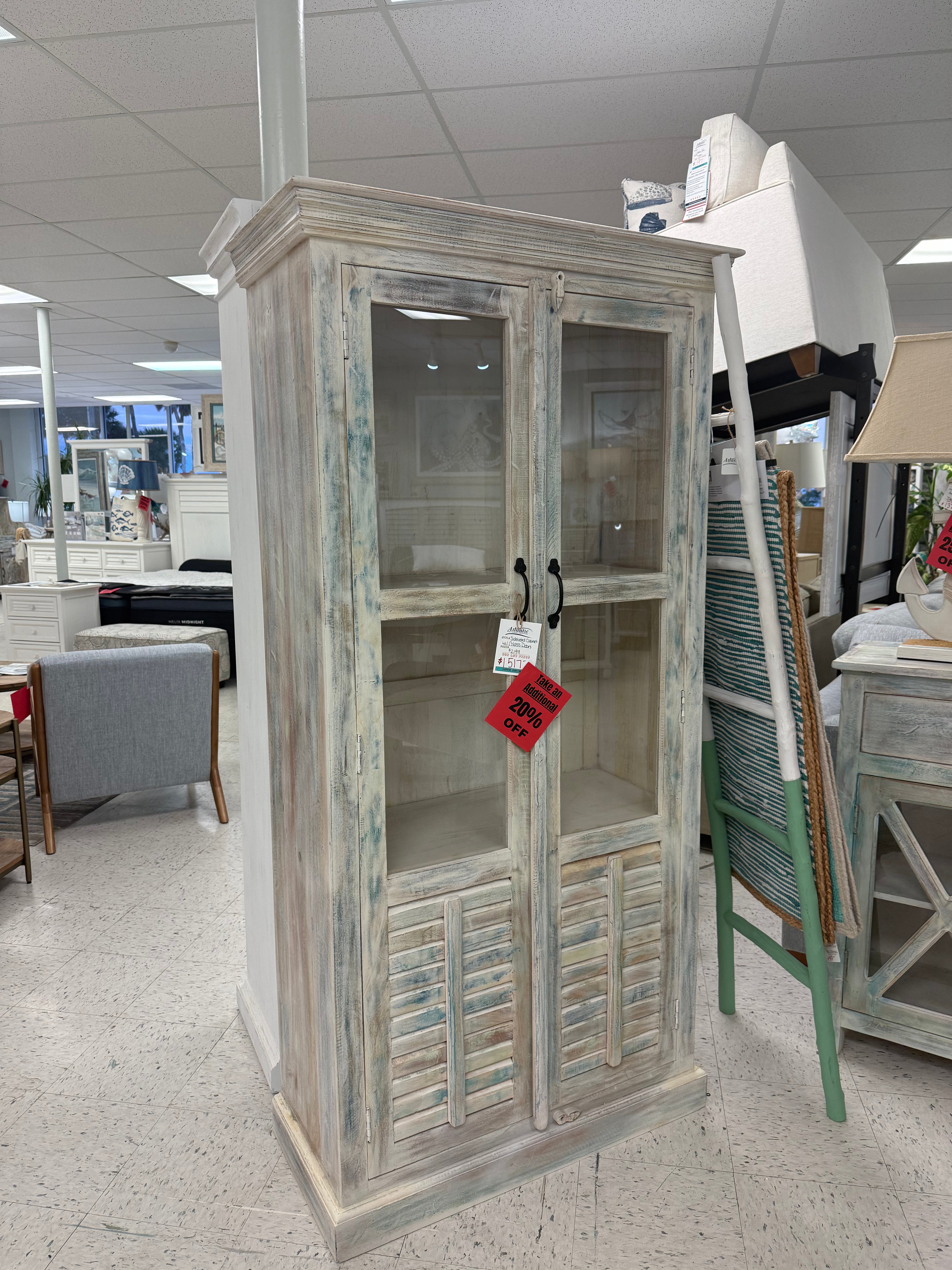 Tall Sideboard Cabinet w/ Glass Doors