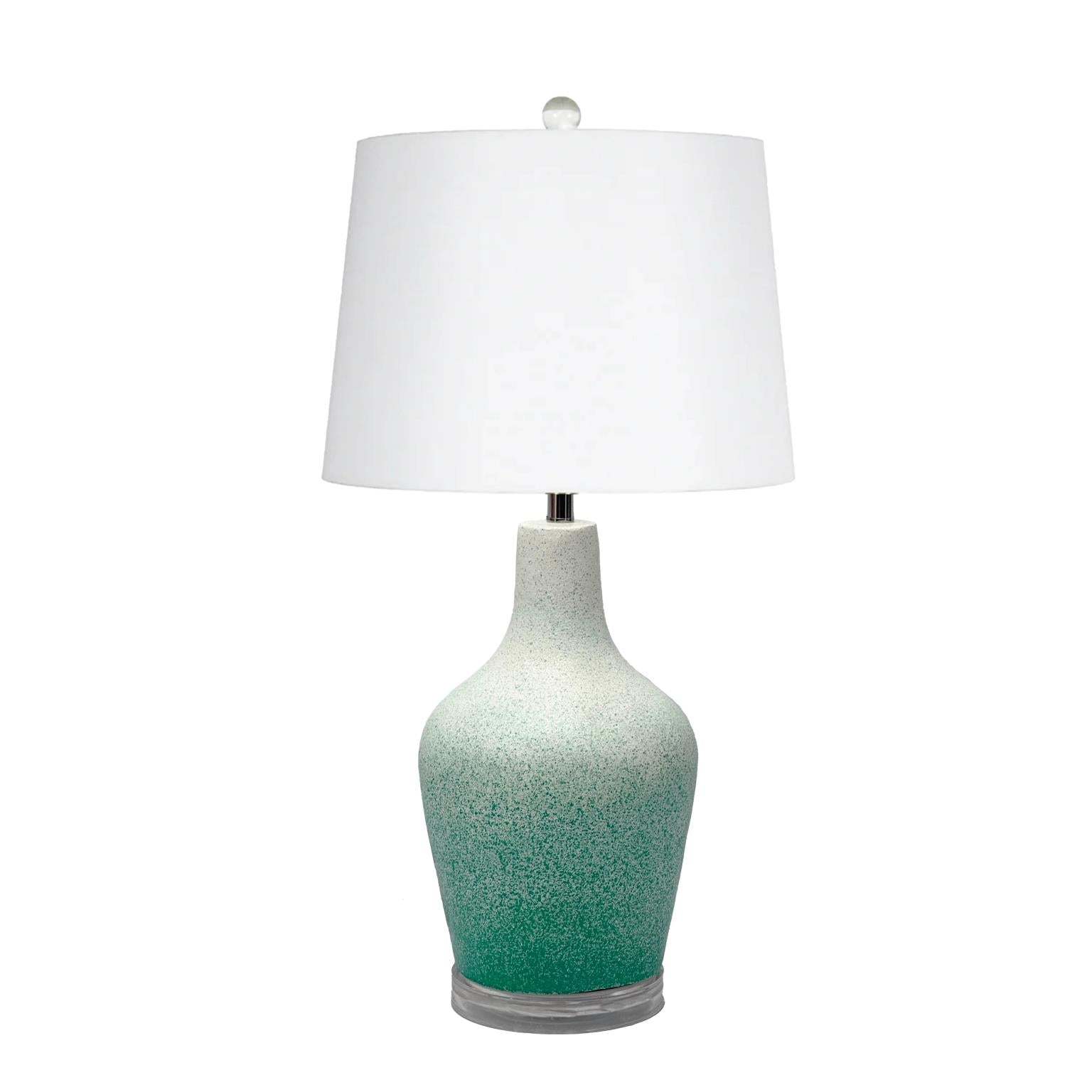 Mist, 25" Aqua Glass Table Lamp, sold as 2 pack