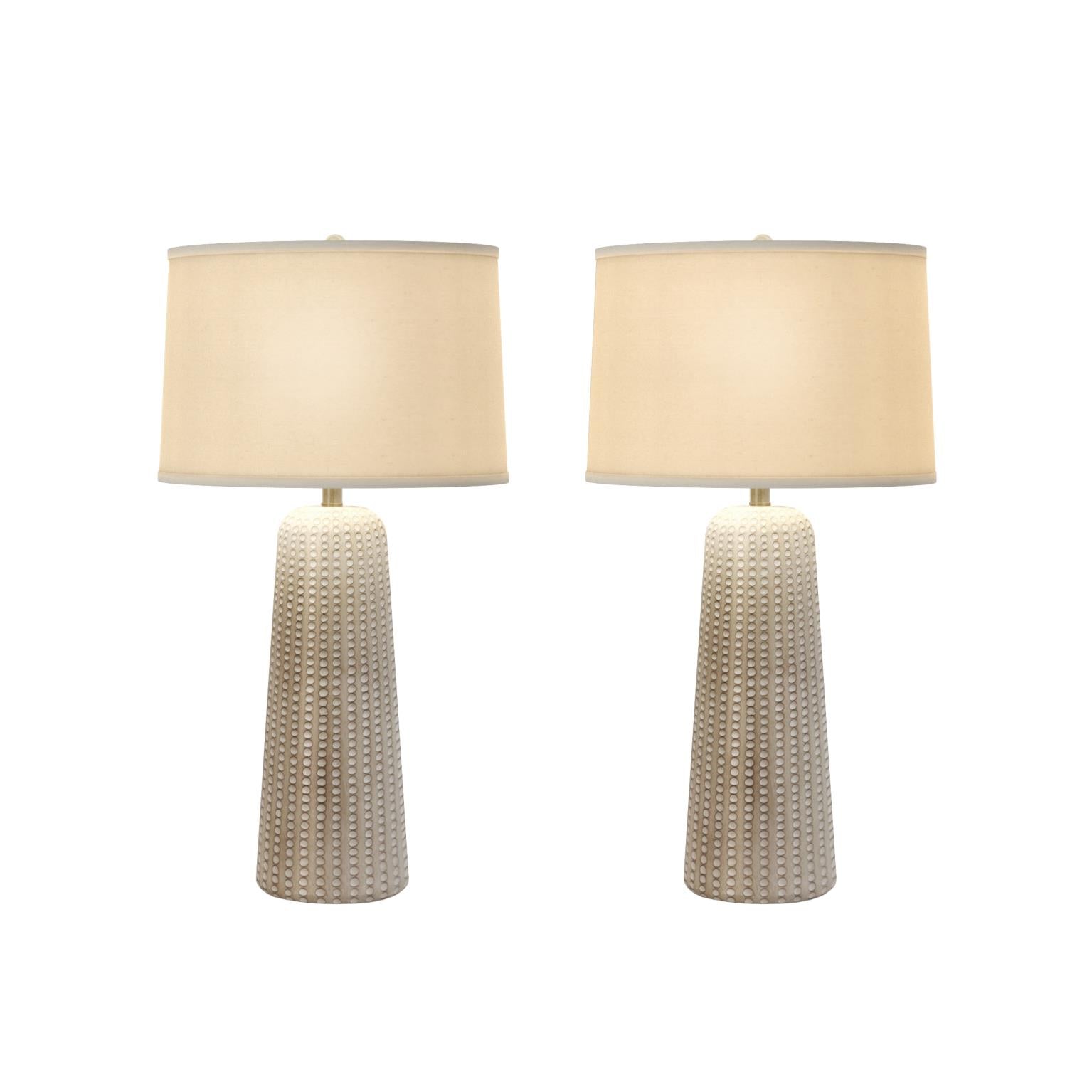 Marissa, 31" resin table lamp in beige finish, sold as 2pk