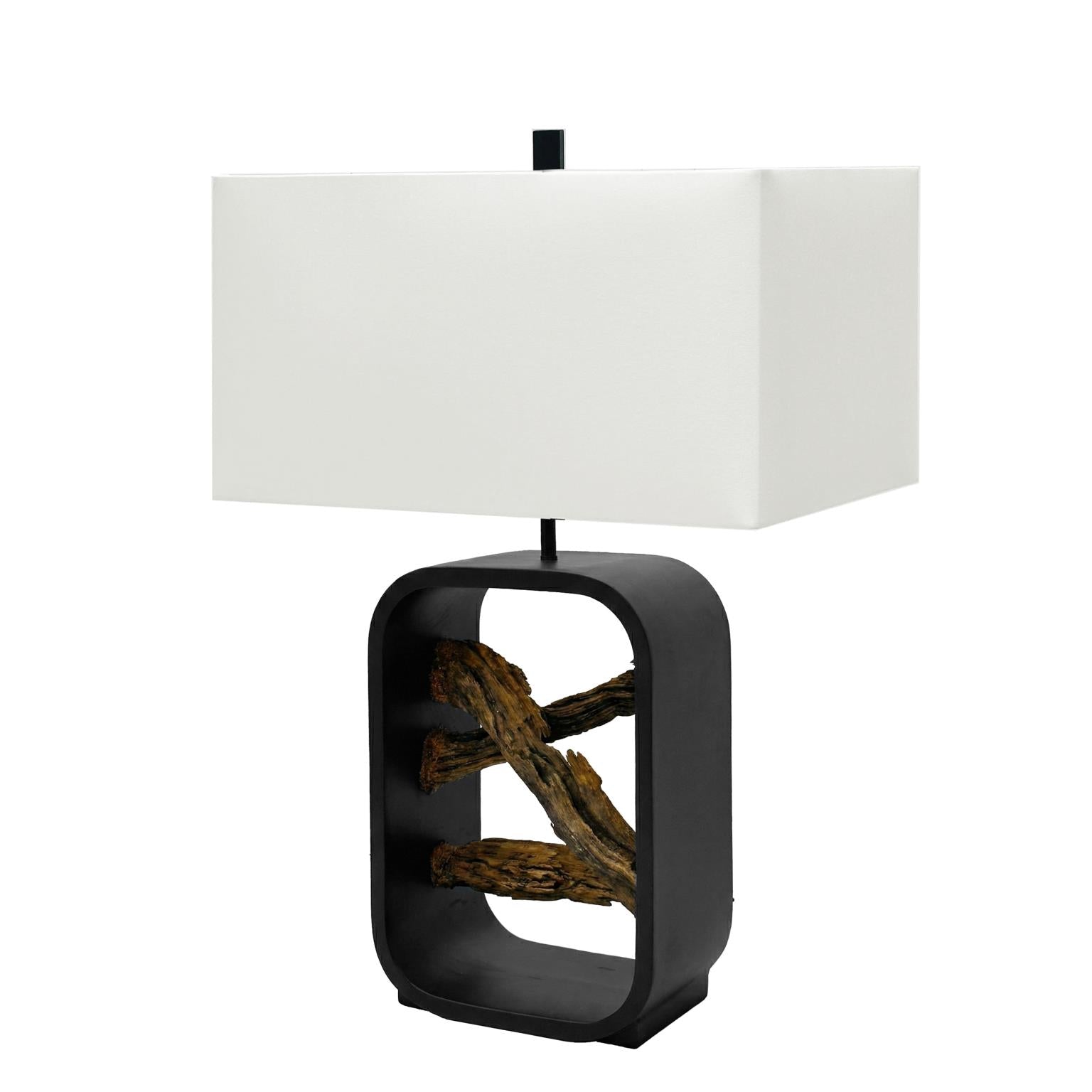 Drift, 25" Table Lamp (1pk). Driftwood and Black finish