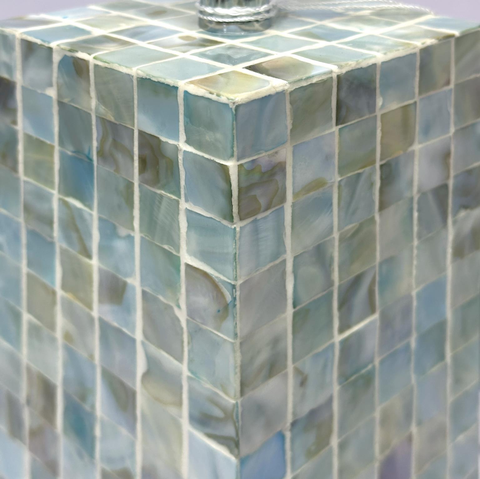 Aqua Mother of Pearl, 29" Table Lamp (2pk). Aqua finish