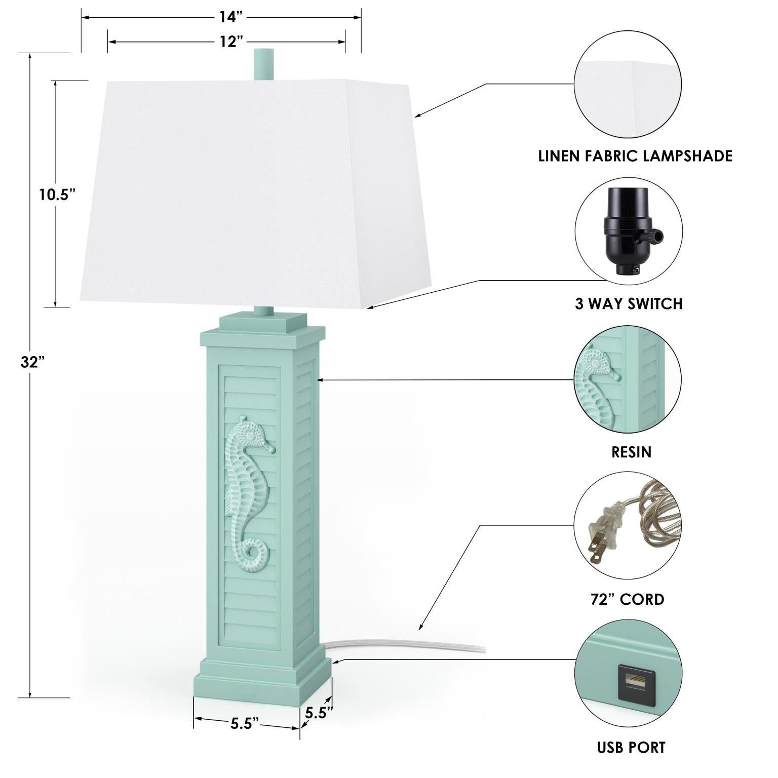 Sea Horse Shutter (Teal)
