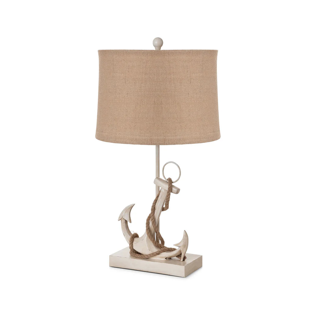 Anchor Table Lamp - Distressed White - Atlantic Fine Furniture Melbourne FL