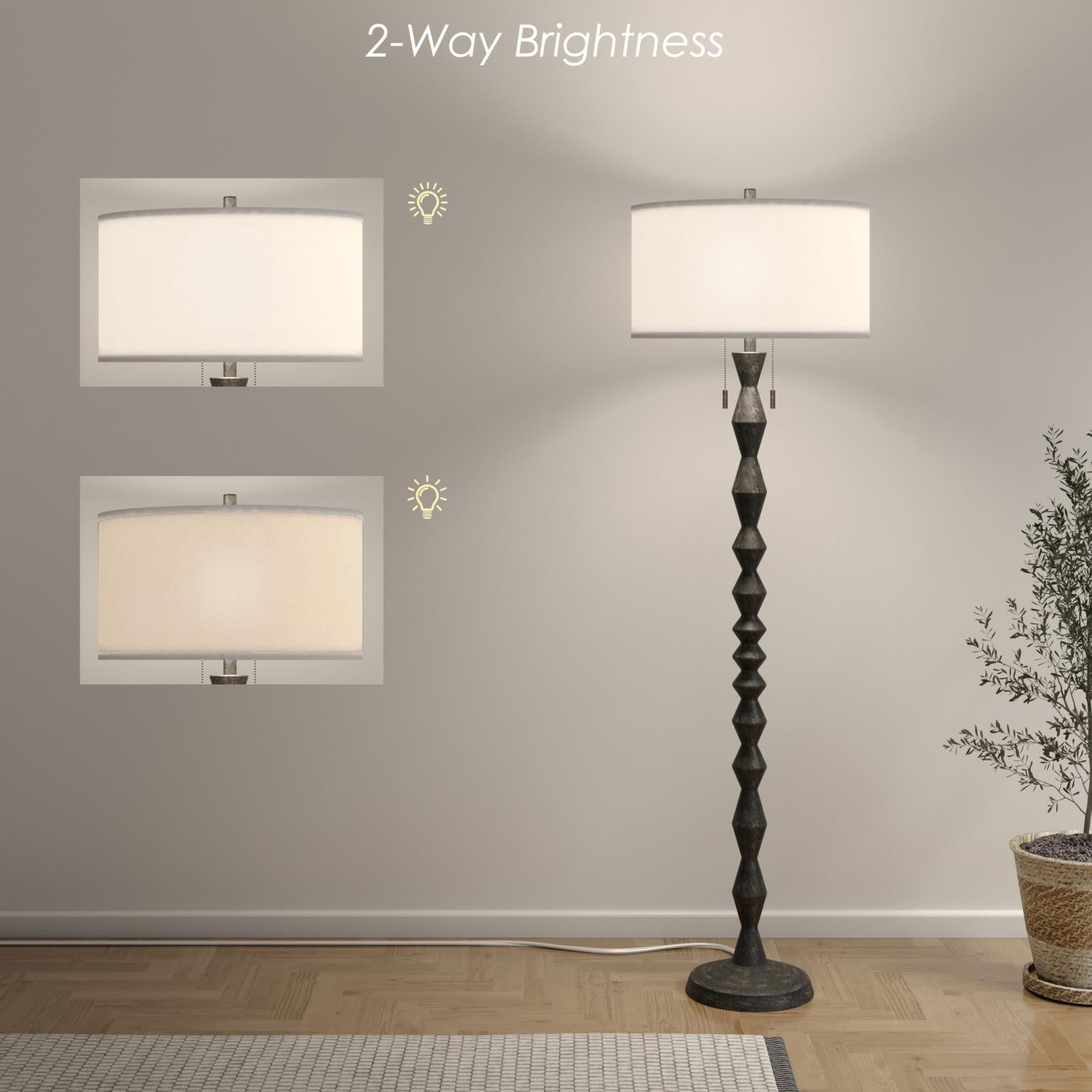 Zenith, 66" black floor lamp, sold as 1pk