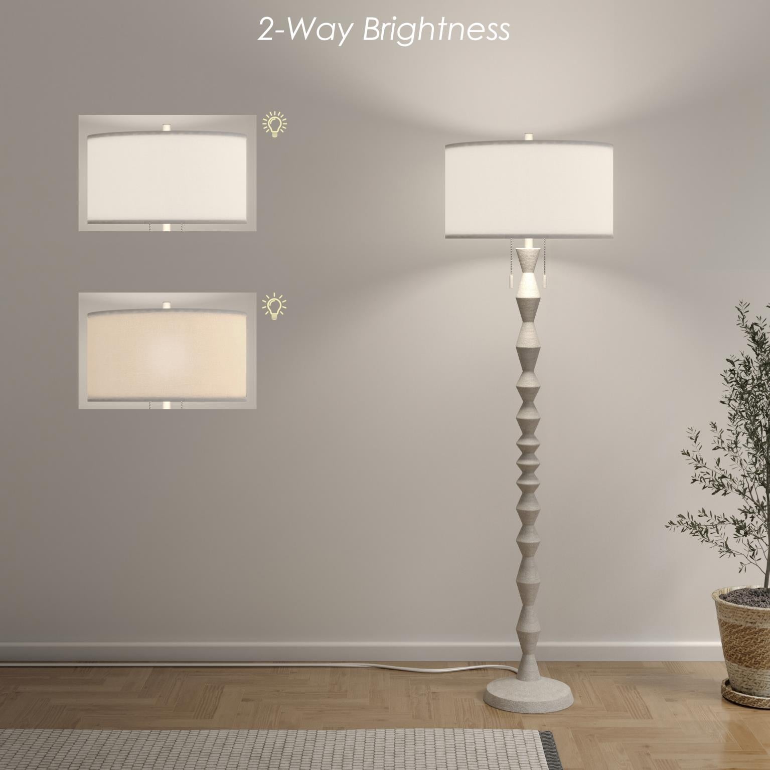 Zenith, 66" white floor lamp, sold as 1pk