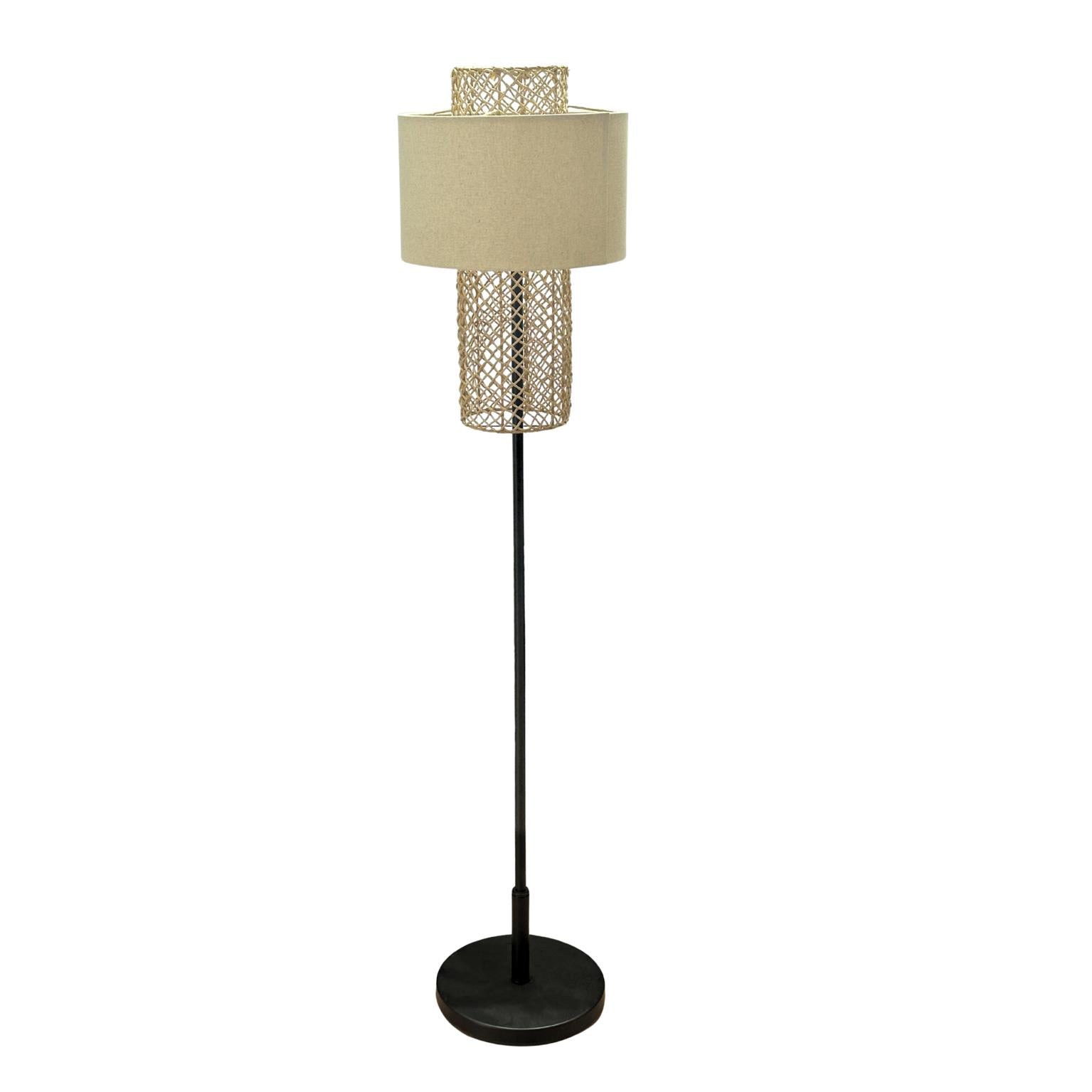 Bali, 63" Floor Lamp (1pk). Natural Rattan finish