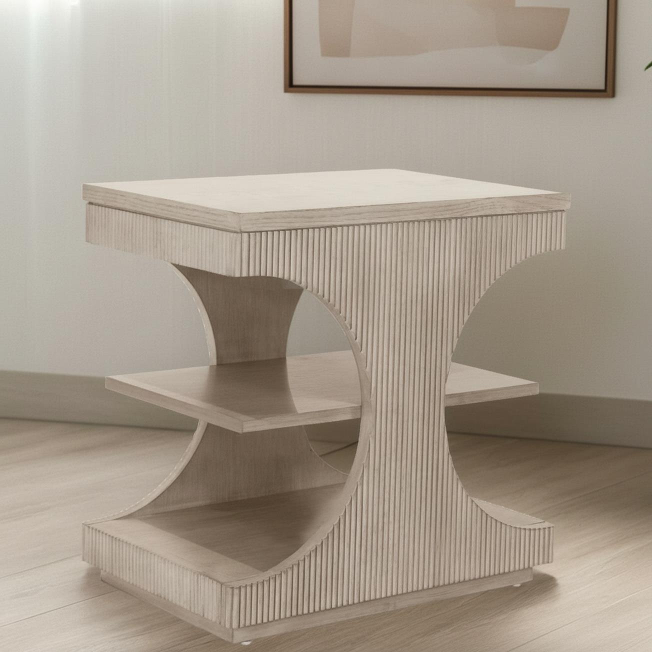 Manhattan Valley Chairside Table. Mappa Burl Light Finish