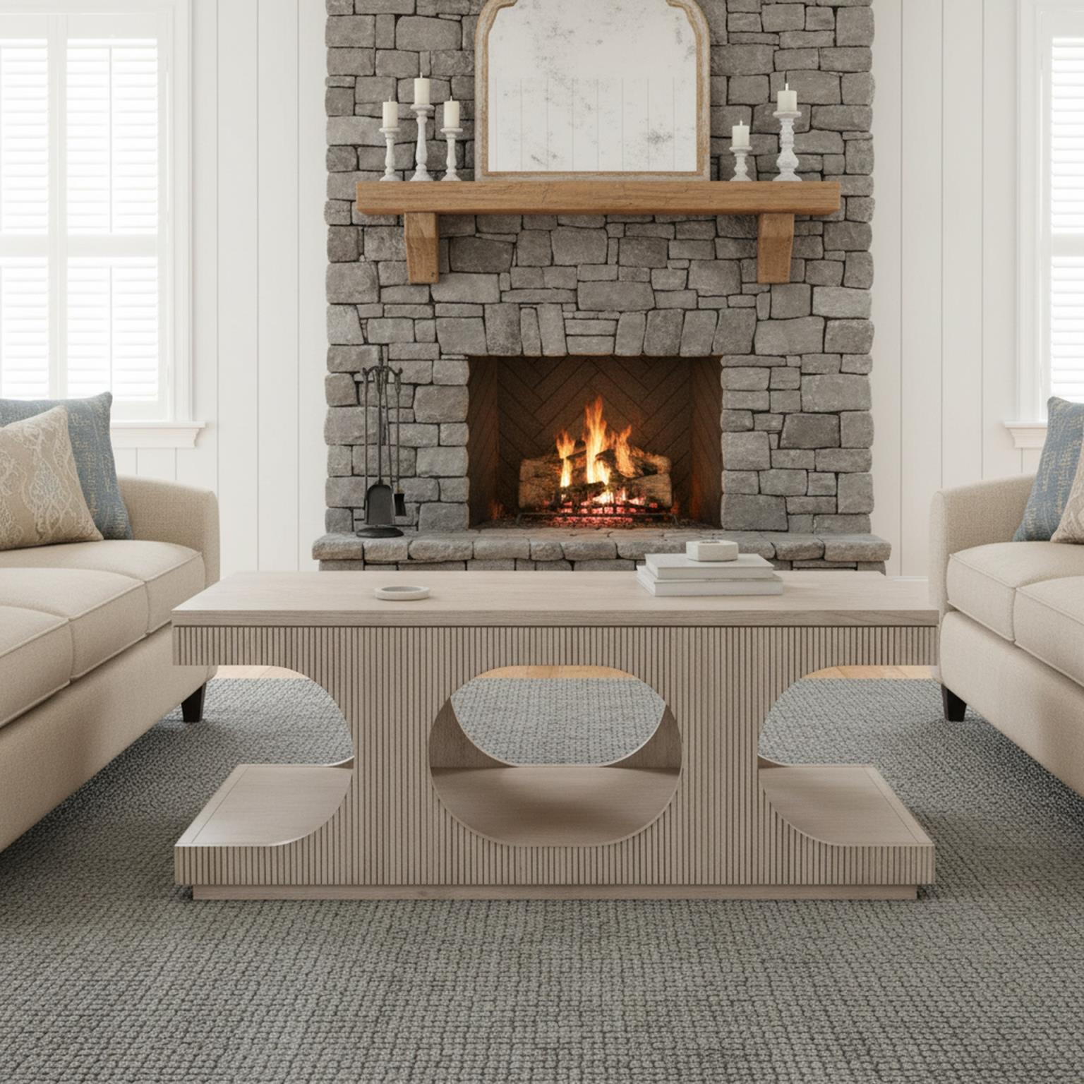 Manhattan Valley Cocktail Table. Mappa Burl Light Finish
