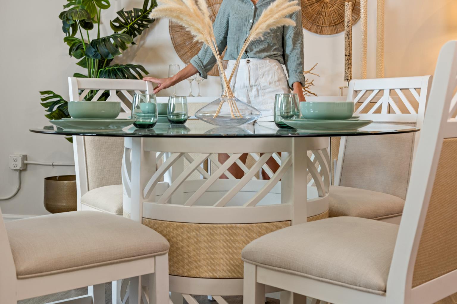 Miramar Side Chair (2pk; priced individually). Sand and Stark White Finish