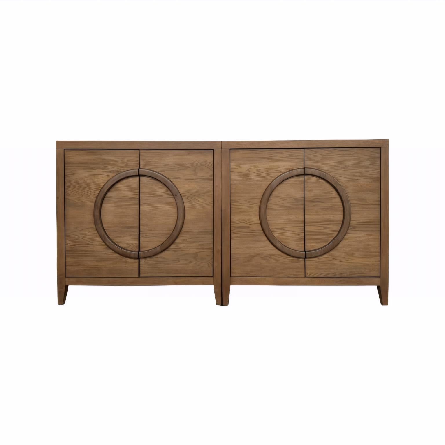 Pacific Heights 2-Door Bunching Credenza. Oak and Walnut finish