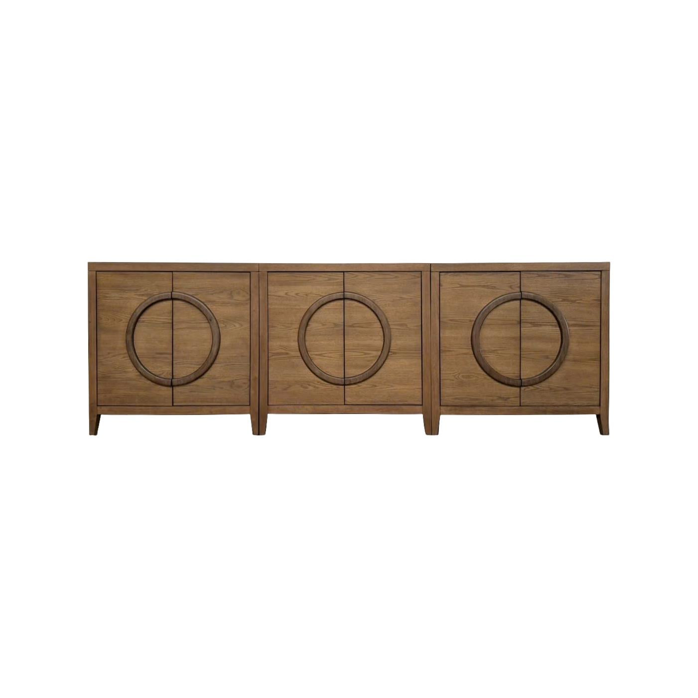 Pacific Heights 2-Door Bunching Credenza. Oak and Walnut finish