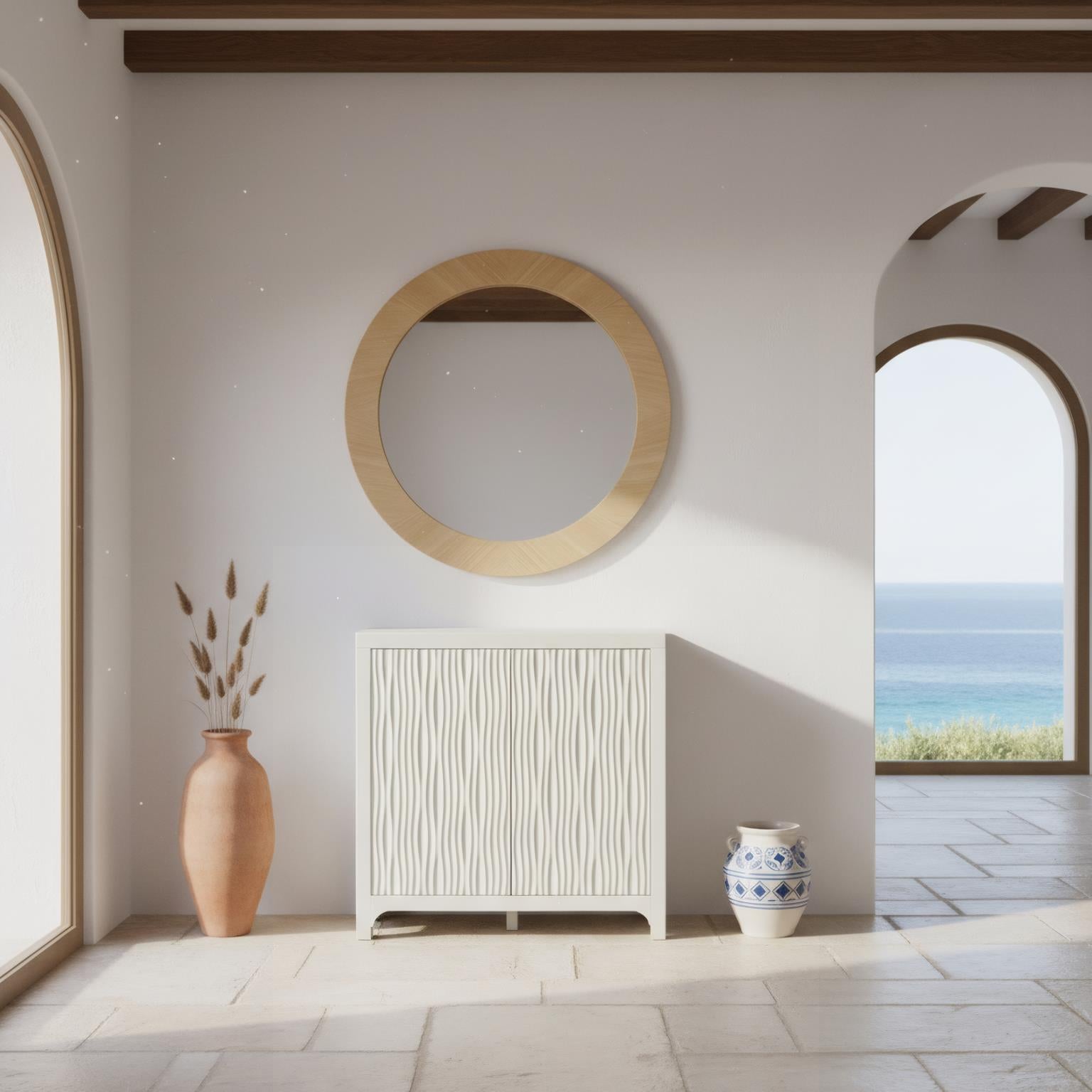 Palisades 2-Door Bunching Credenza. White finish