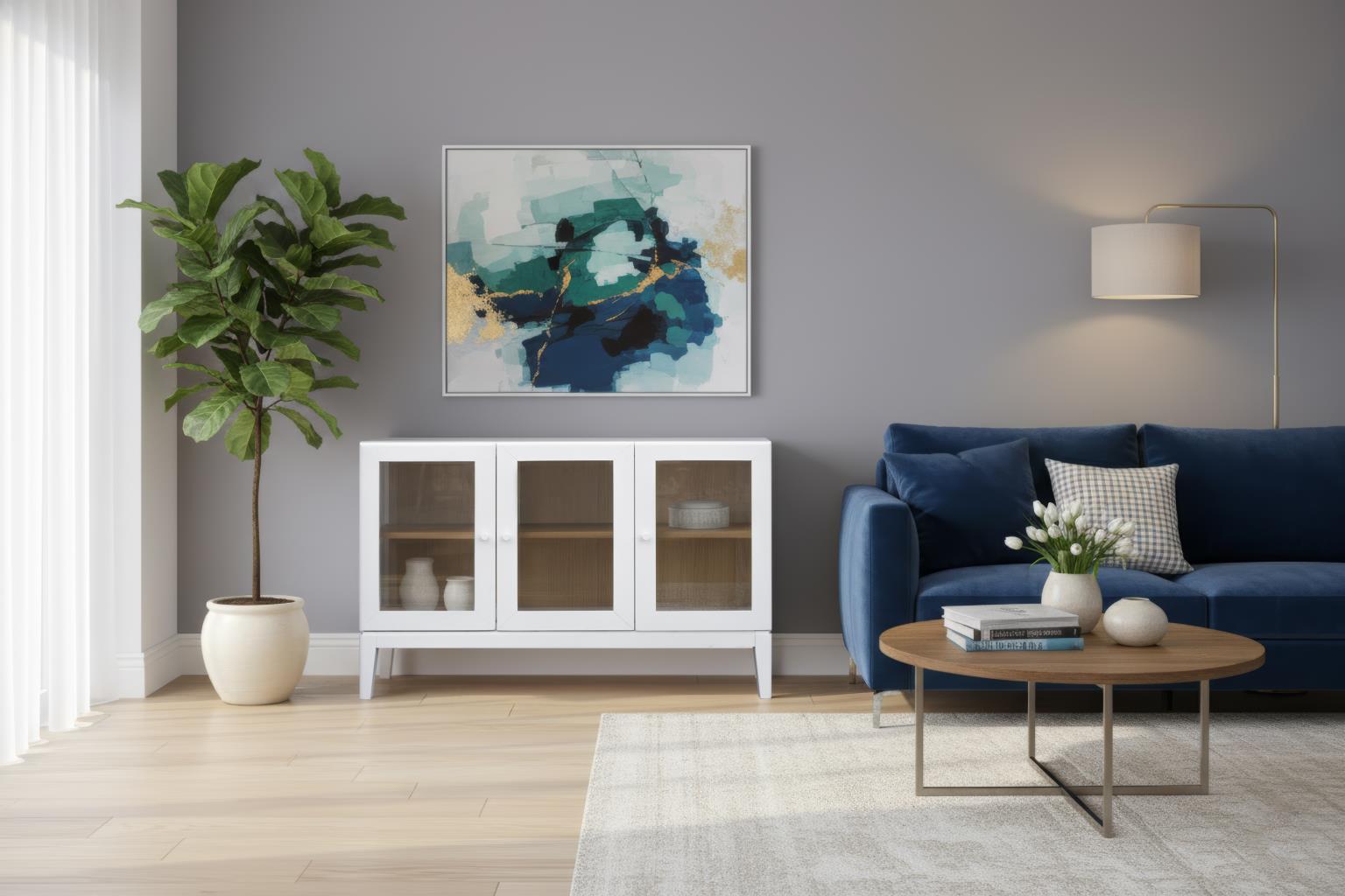 Palms Cabinets (White)